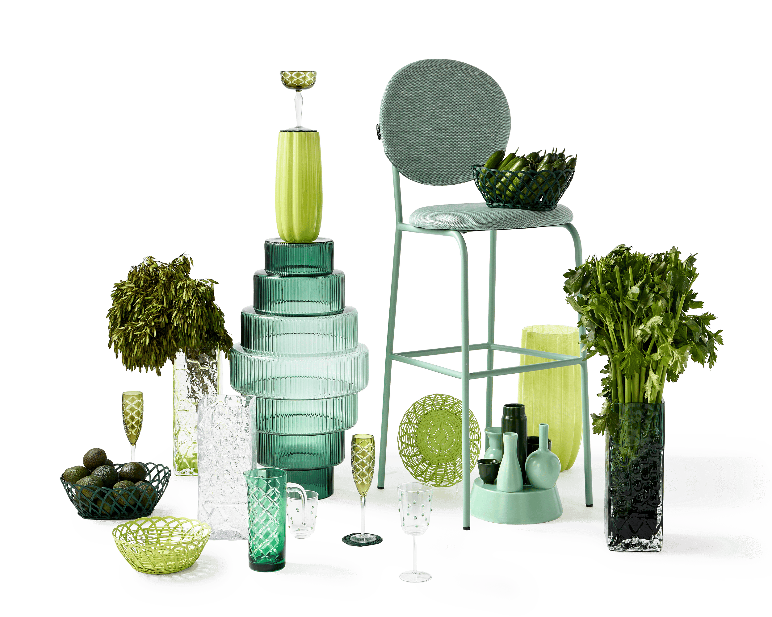 Zestaw kieliszków NOB oliwkowy Pols Potten Eye on Design