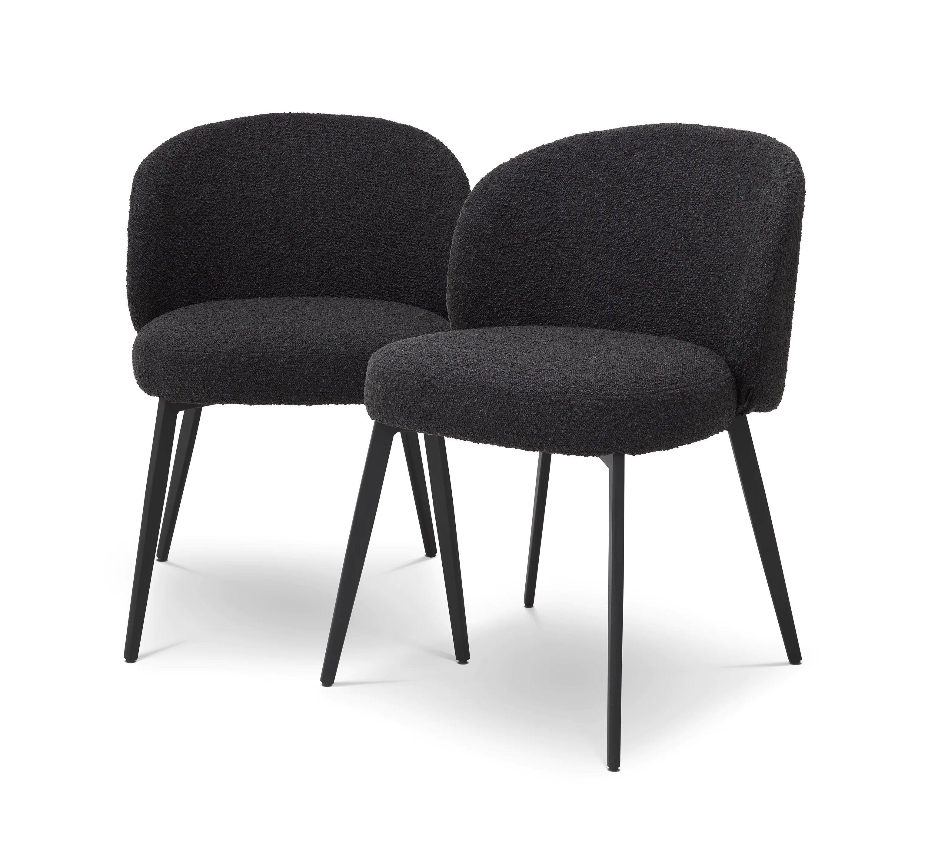 Zestaw krzeseł w tkaninie boucle LLOYD czarny Eichholtz Eye on Design