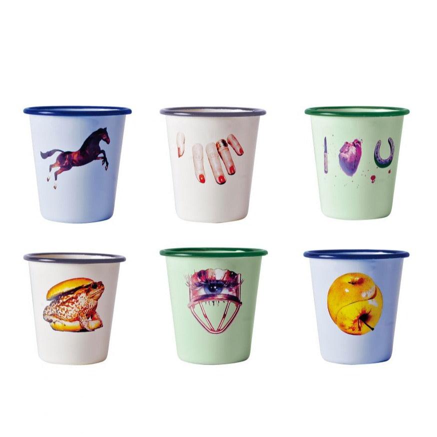 Zestaw kubków TOILETPAPER emaliowanych Seletti Eye on Design
