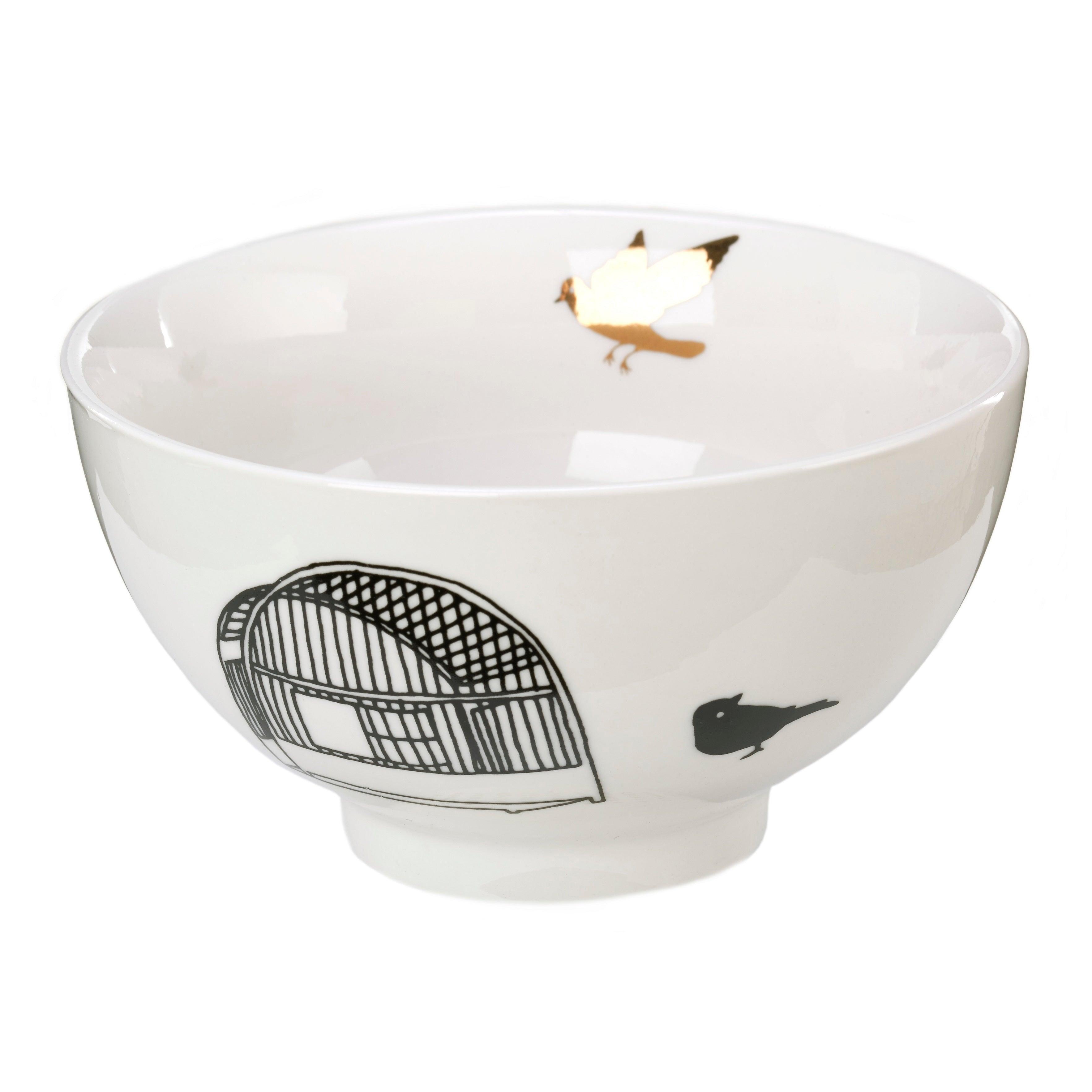 Zestaw misek na przekąski FREEDOM BIRDS biała porcelana Pols Potten Eye on Design