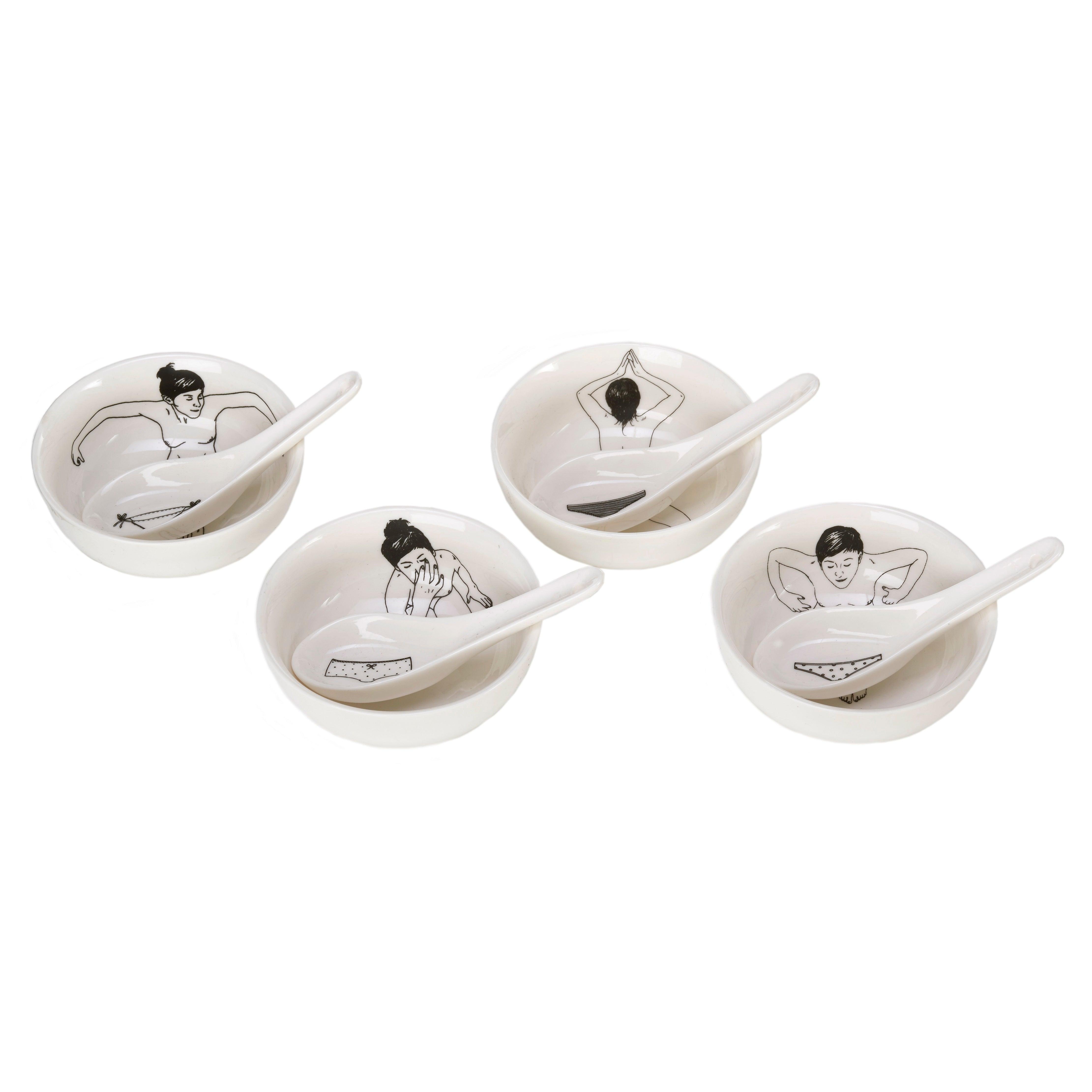 Zestaw misek UNDRESSED biała porcelana Pols Potten Eye on Design