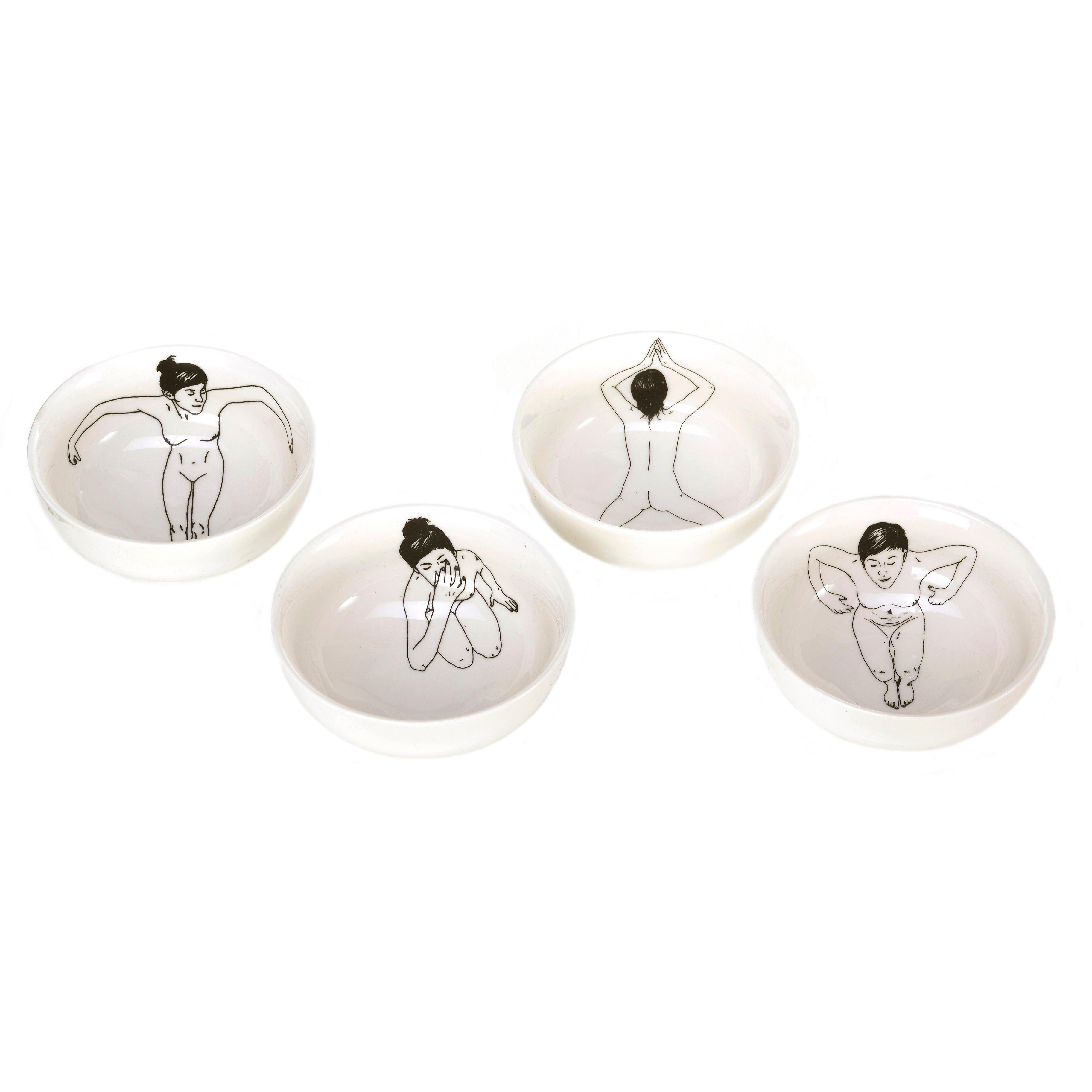 Zestaw misek UNDRESSED biała porcelana Pols Potten Eye on Design