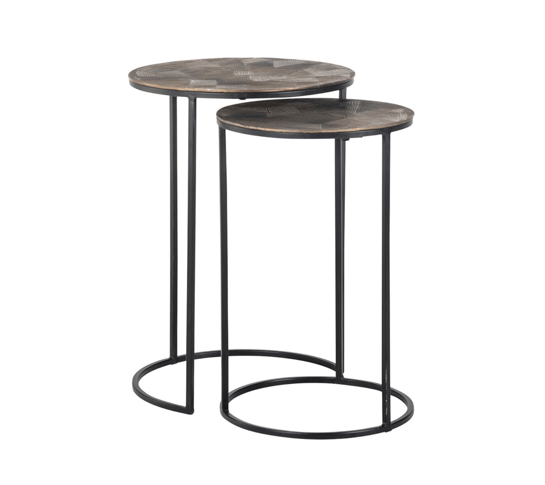 Zestaw stolików bocznych TULUM szczotkowane złoto Richmond Interiors Eye on Design