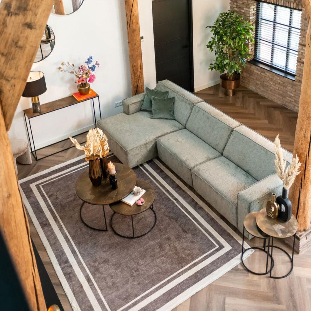 Zestaw stolików bocznych TULUM szczotkowane złoto Richmond Interiors Eye on Design