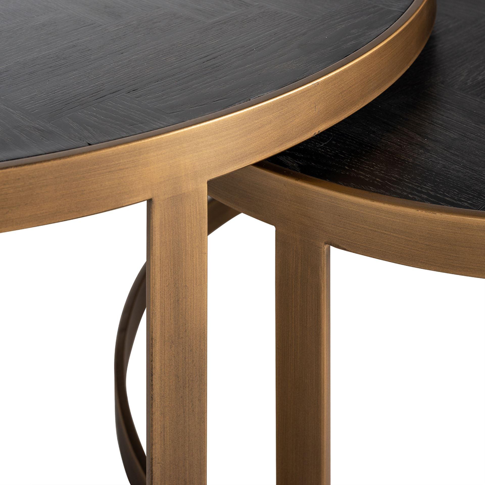 Zestaw stolików kawowych BLACKBONE mosiężny Richmond Interiors Eye on Design