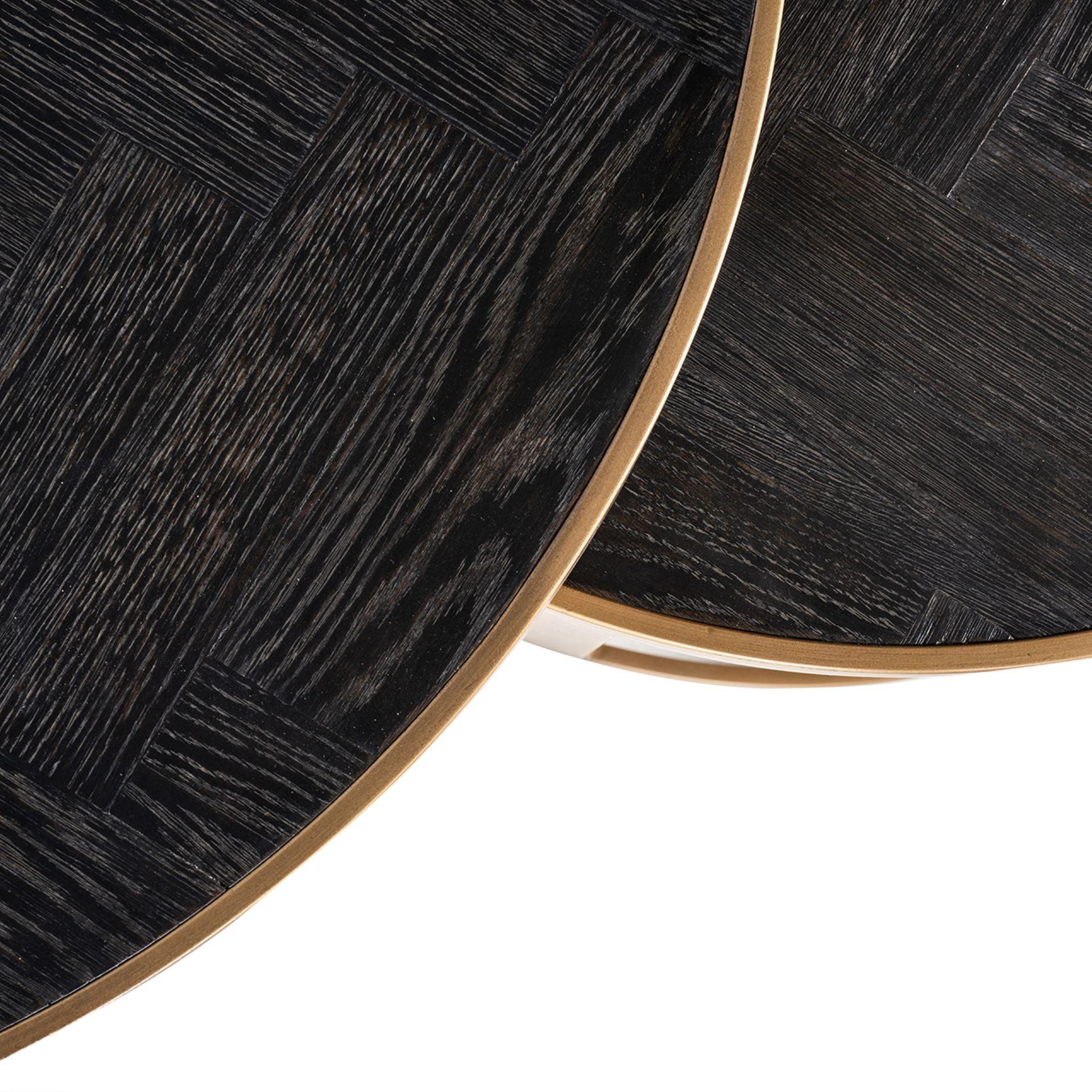 Zestaw stolików kawowych BLACKBONE mosiężny Richmond Interiors Eye on Design