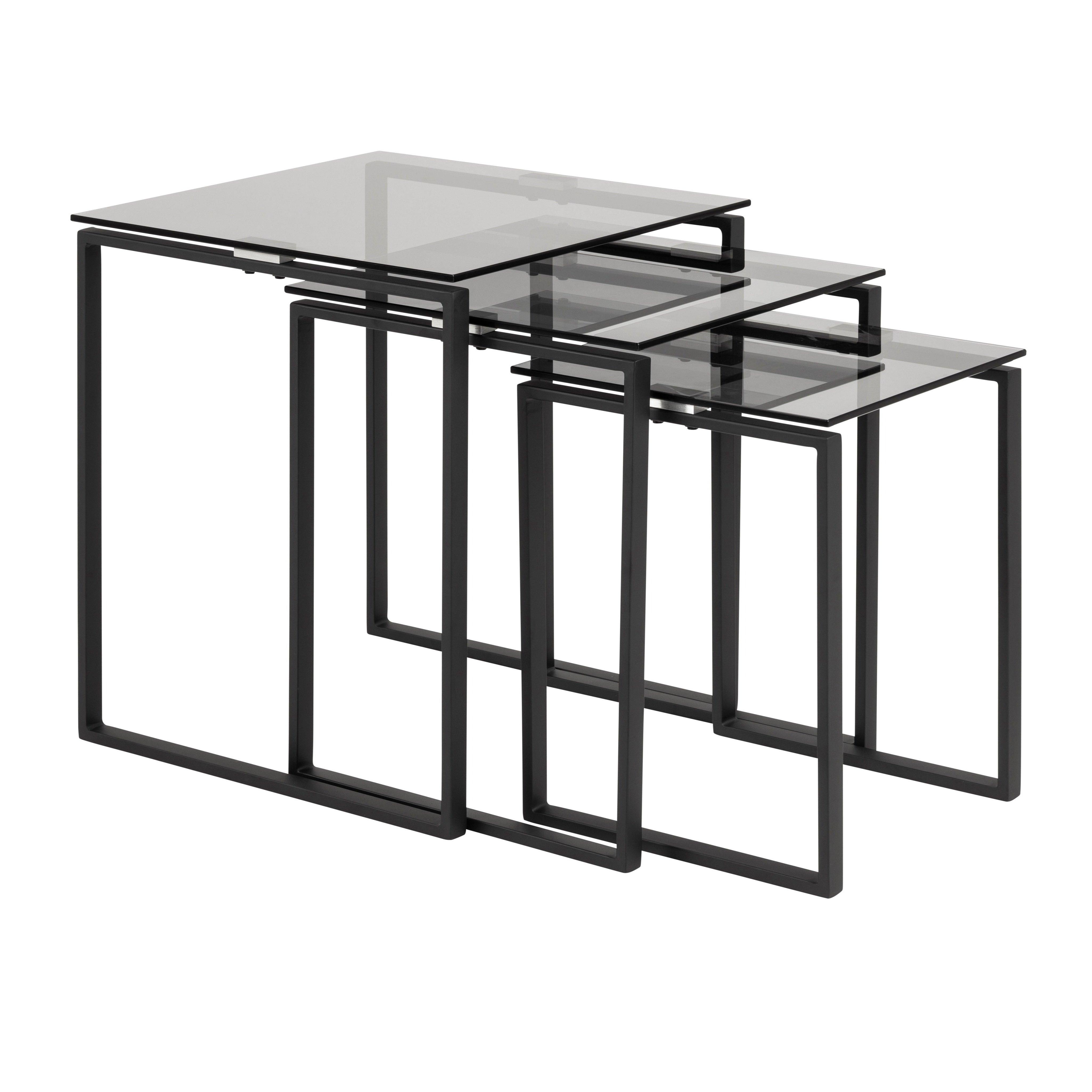 Zestaw szklanych stolików SOREN czarny Home Essentials Eye on Design