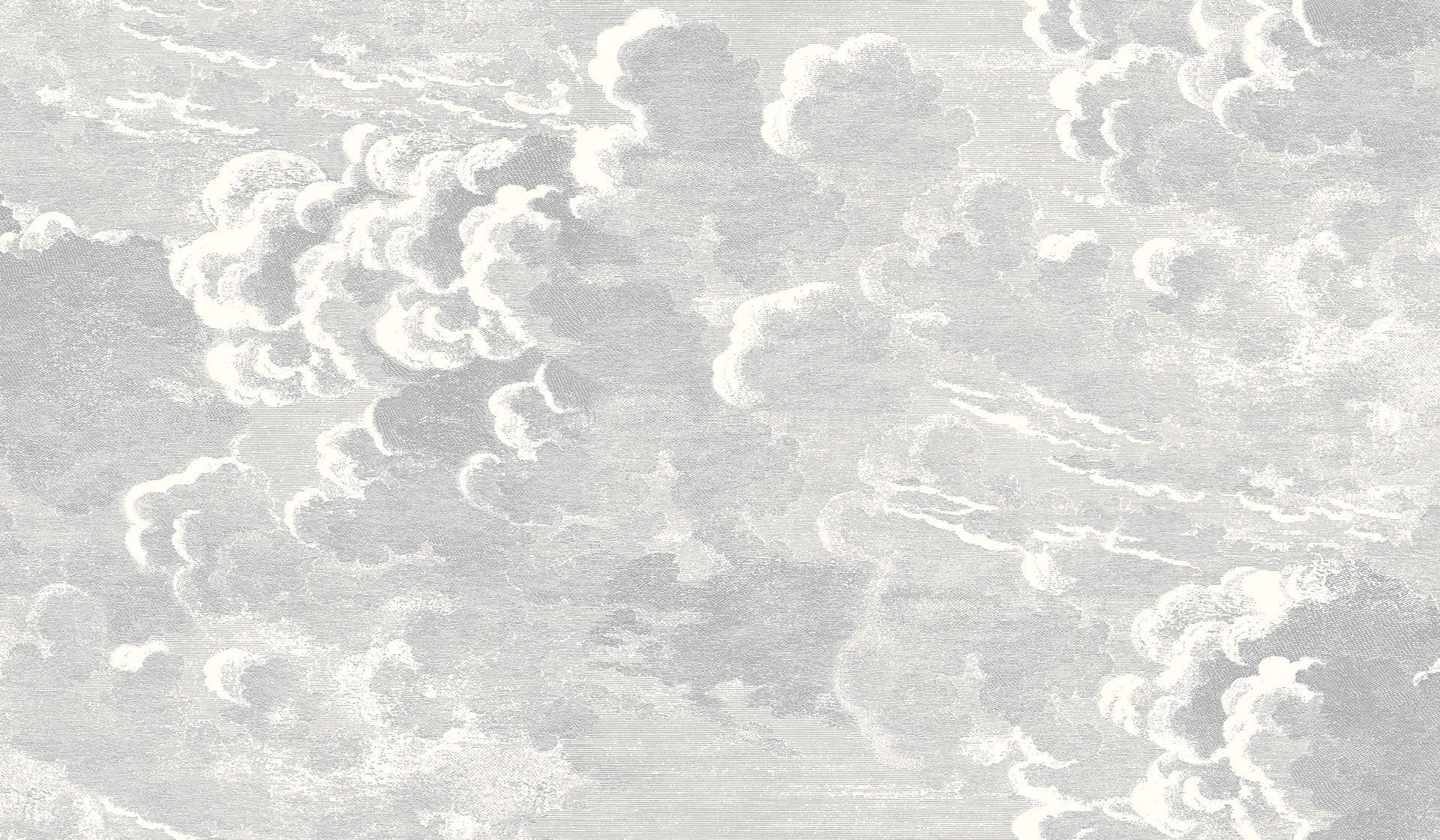 Wallpaper set with a landscape of sky and clouds FORNASETTI - Gray Nuvolette