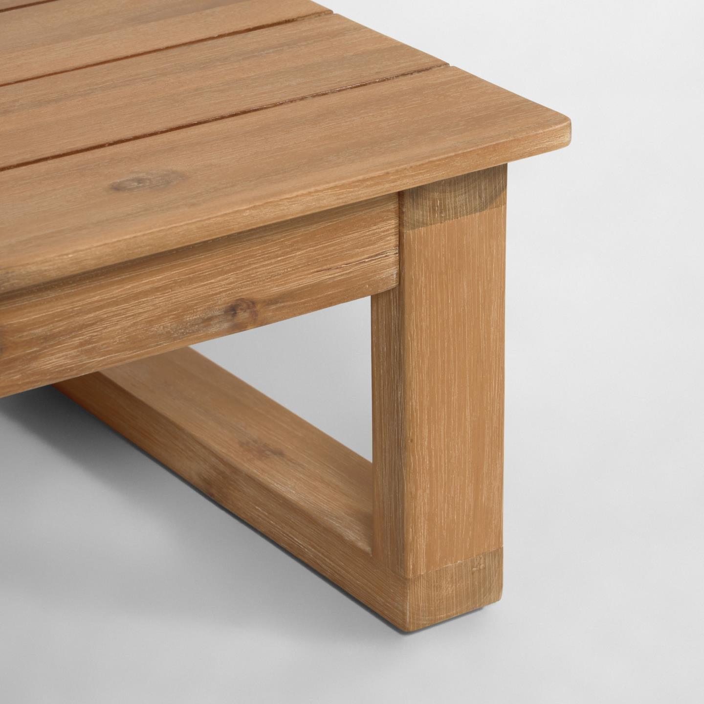 Zestaw zewnętrzny narożnik i stolik kawowy FLAVIINA lite drewno akacjowe La Forma Eye on Design