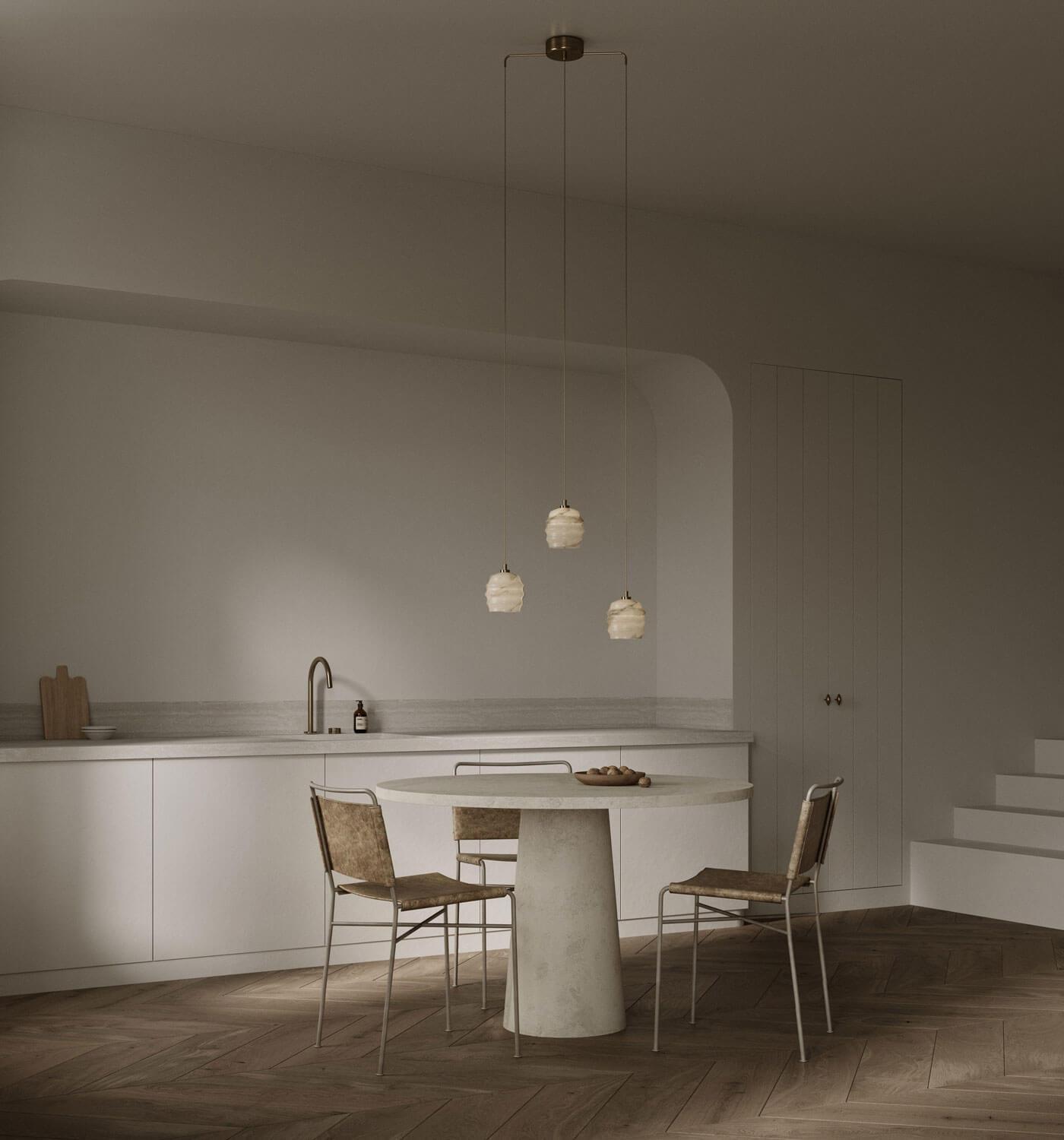 Żyrandol alabastrowy KALLIOPE nikiel Embassy Interiors Eye on Design