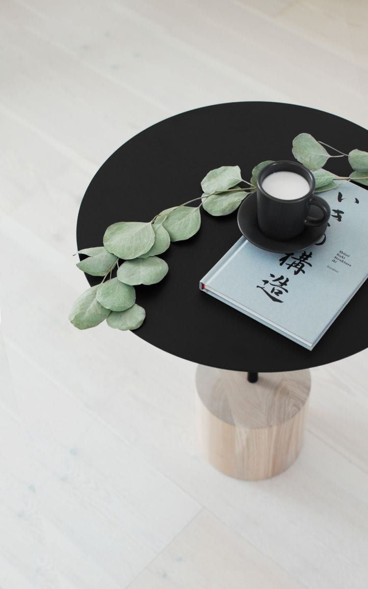Stolik kawowy FIB jesion Salak Blat czarny / podstawa naturalny jesion Eye on Design