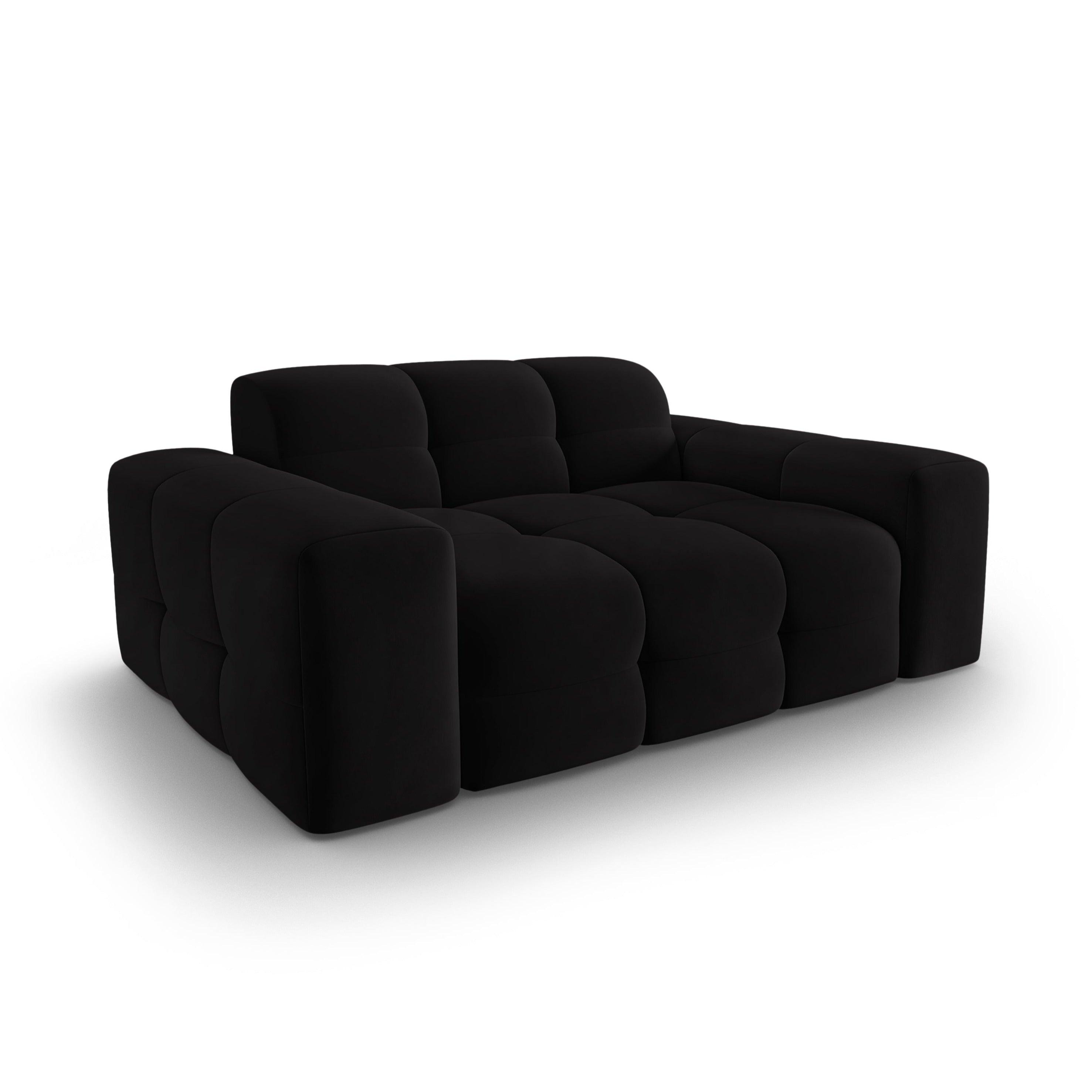 Sofa aksamitna 2-osobowa KENDAL czarny – Micadoni