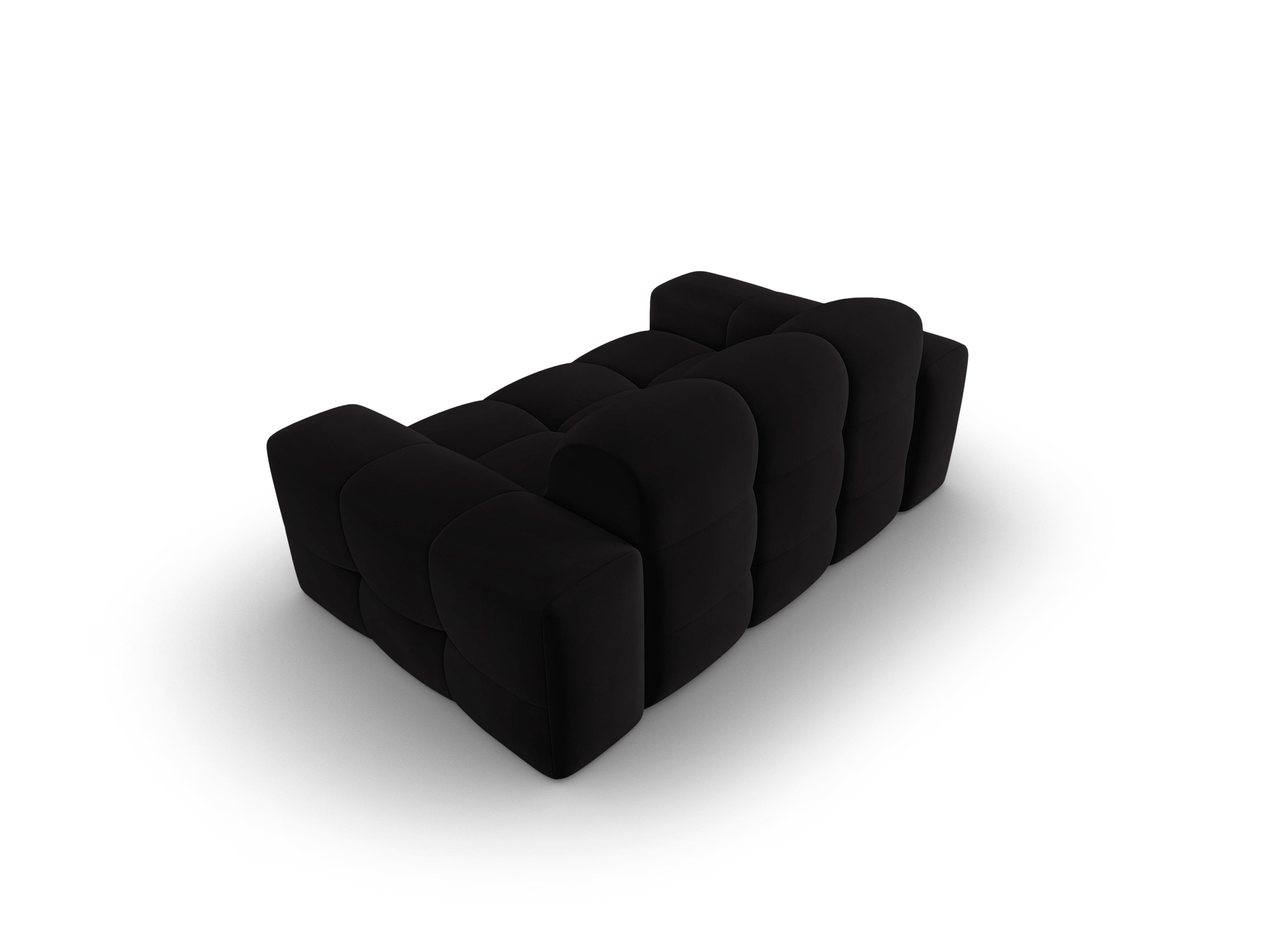 Sofa aksamitna 2-osobowa KENDAL czarny – Micadoni