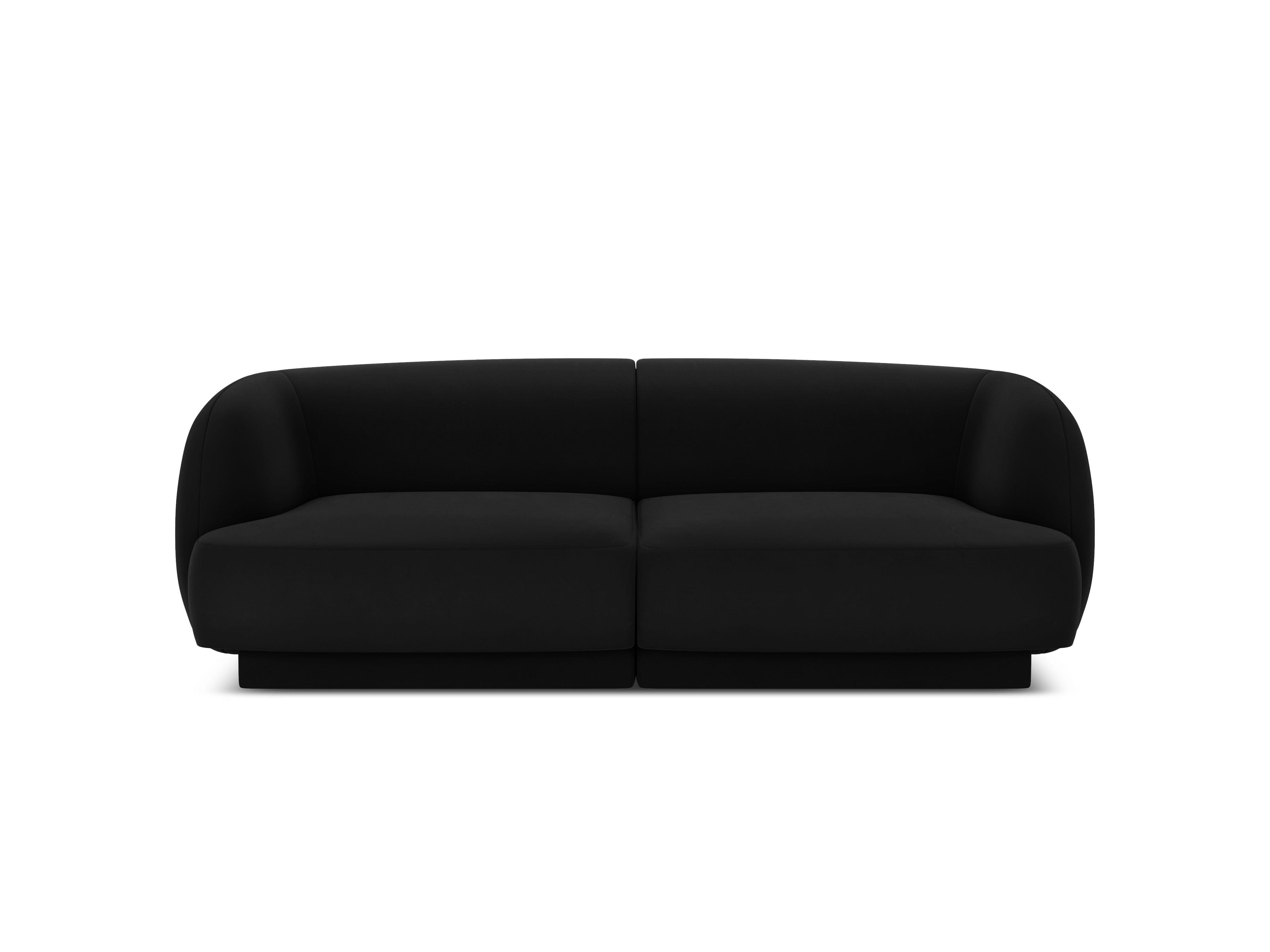 Sofa aksamitna 2-osobowa MILEY czarny – Micadoni