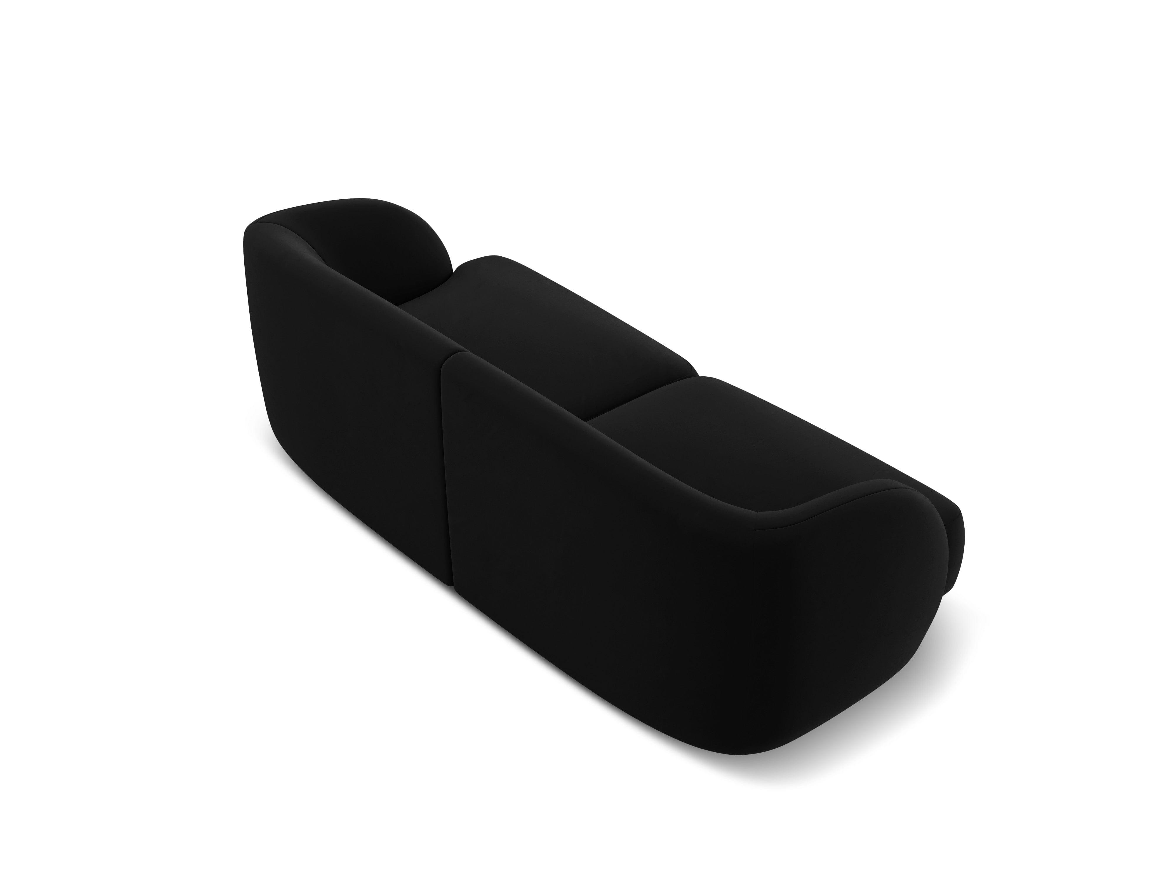 Sofa aksamitna 2-osobowa MILEY czarny – Micadoni