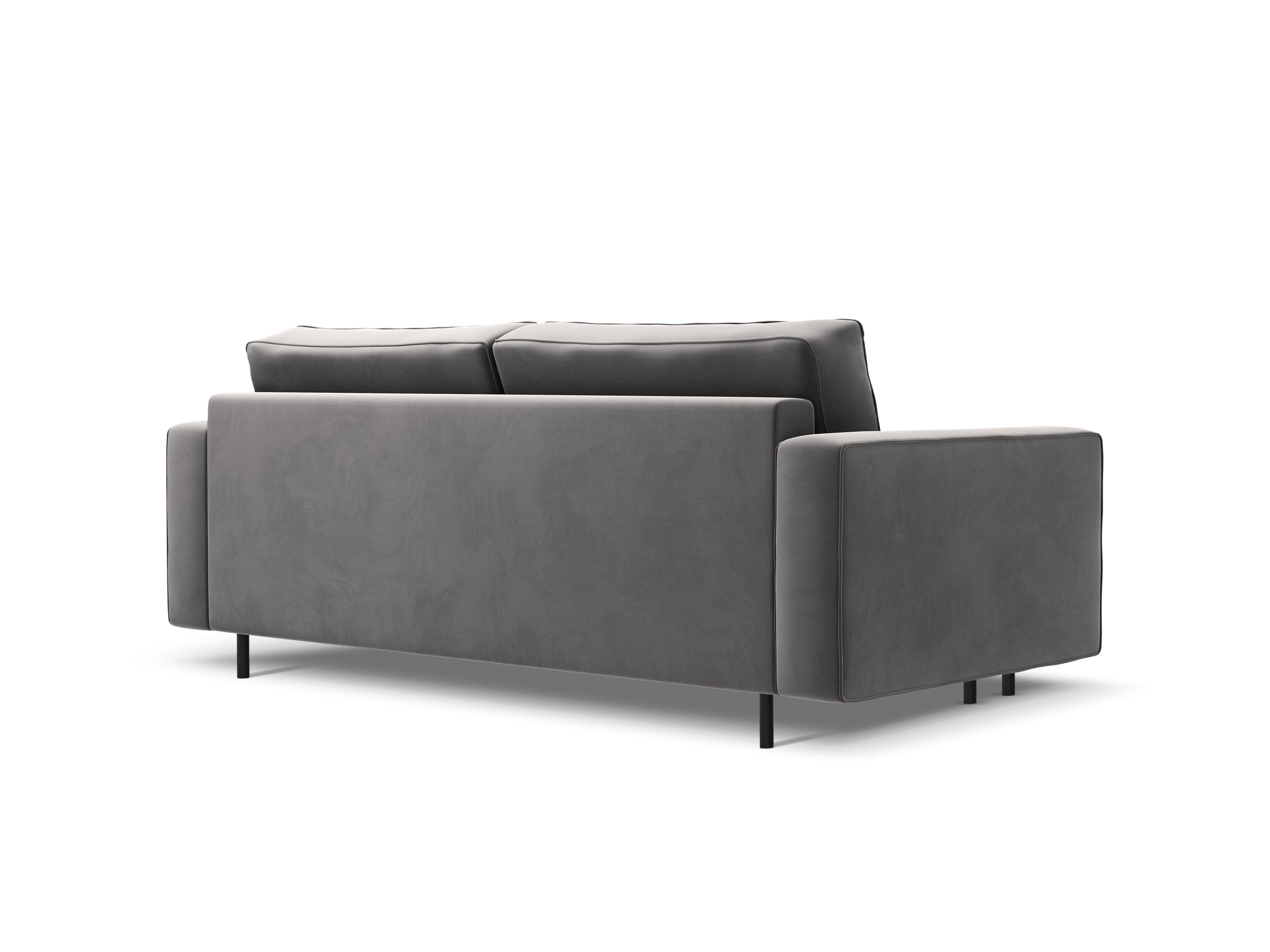 Sofa aksamitna z funkcją spania CARO szary Micadoni Eye on Design