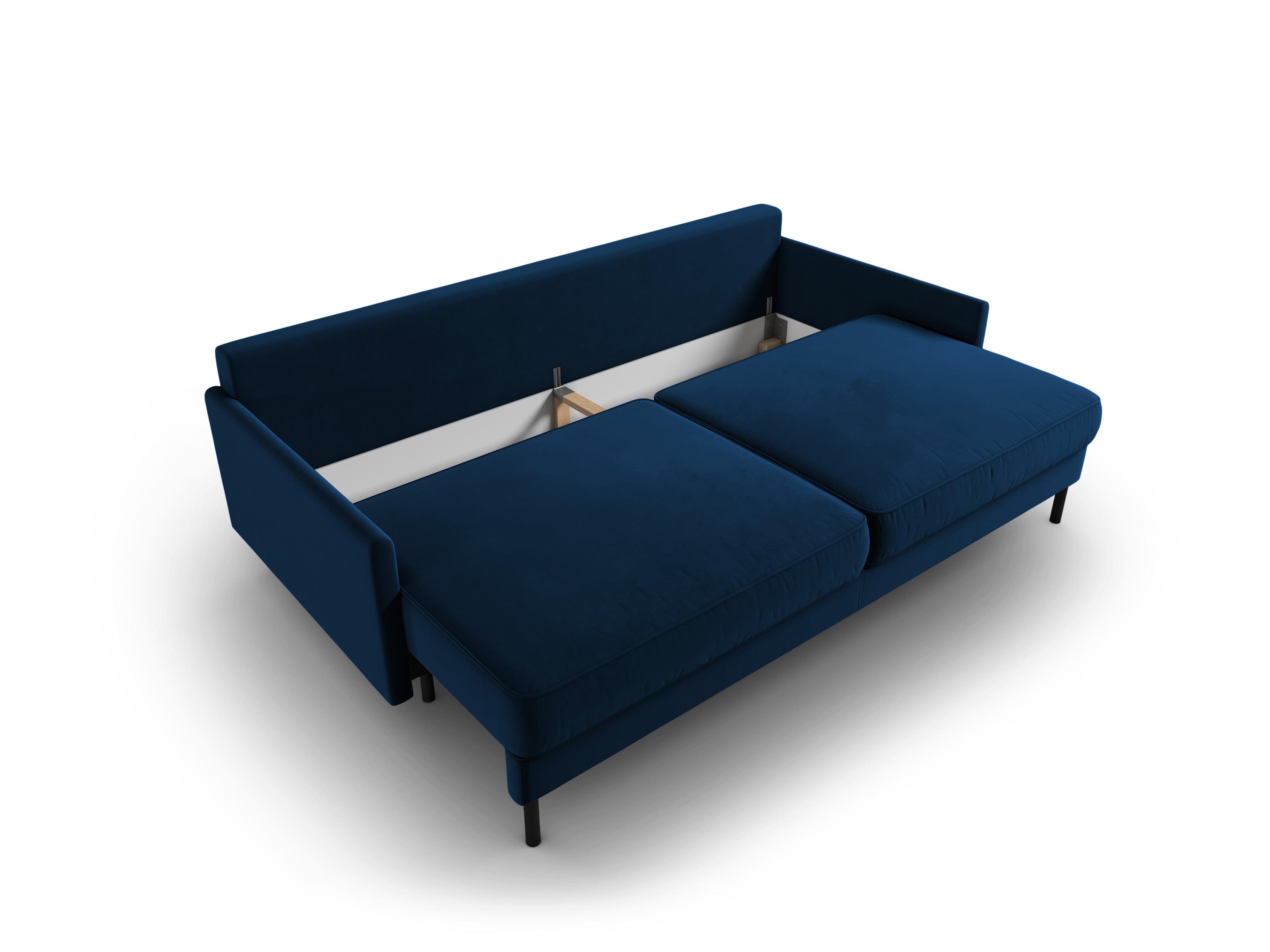 Sofa aksamitna z funkcją spania SCOTT granat królewski Micadoni Eye on Design