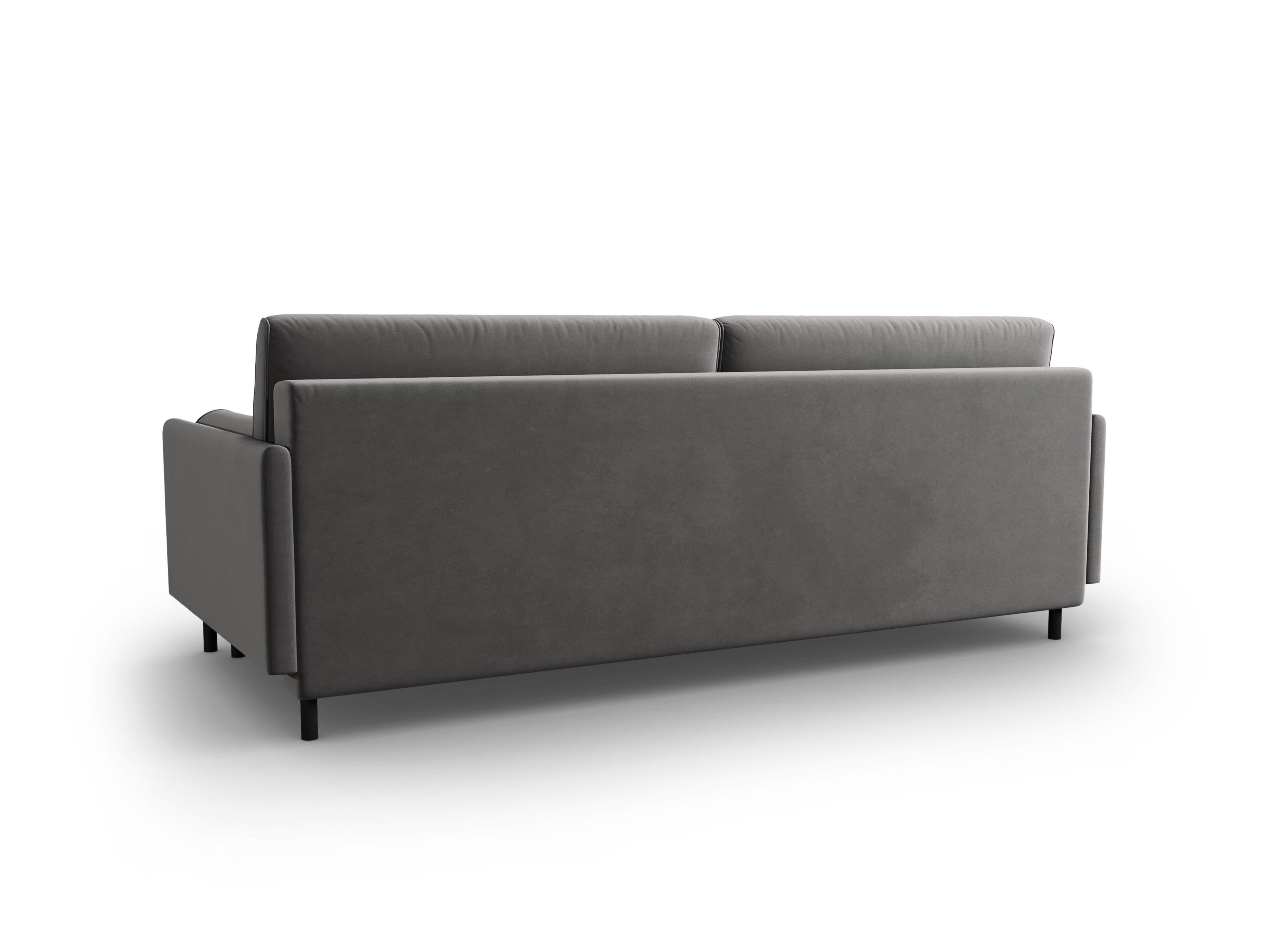 Sofa aksamitna z funkcją spania SCOTT jasnoszary Micadoni Eye on Design
