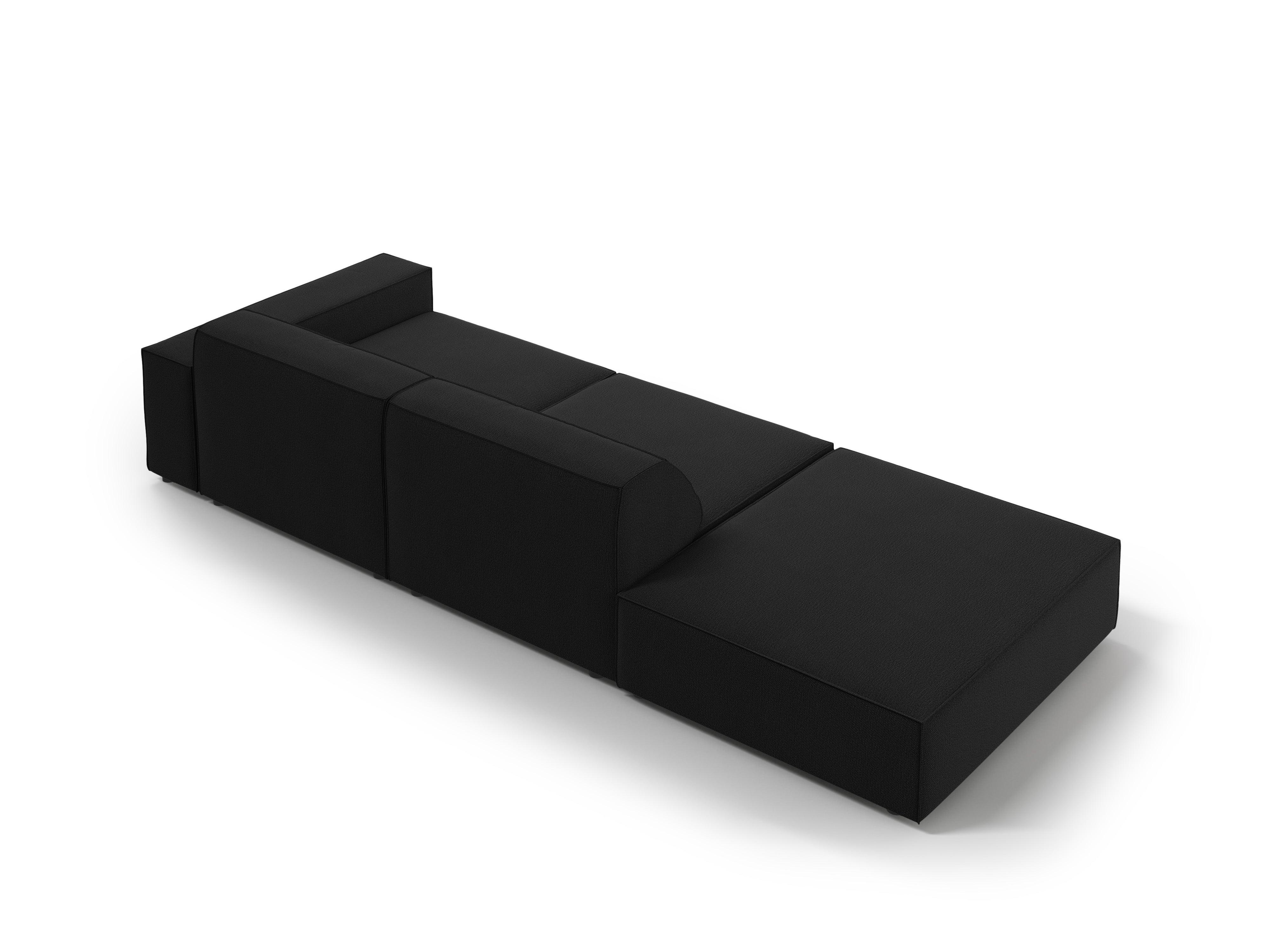 Sofa lewostronna 3-osobowa JODIE czarny Micadoni Eye on Design