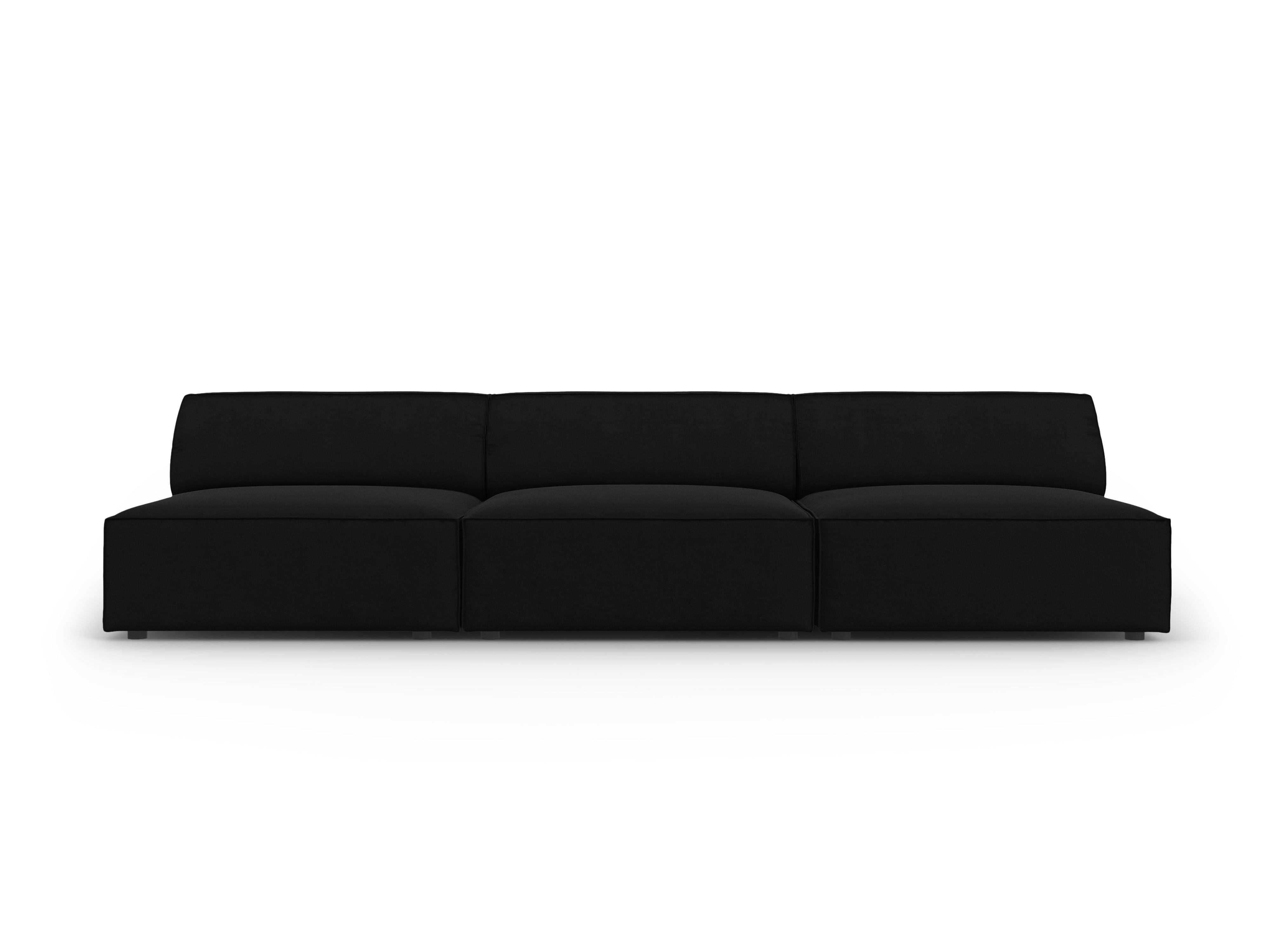 Sofa aksamitna 3-osobowa otwarta JODIE czarny Micadoni Eye on Design