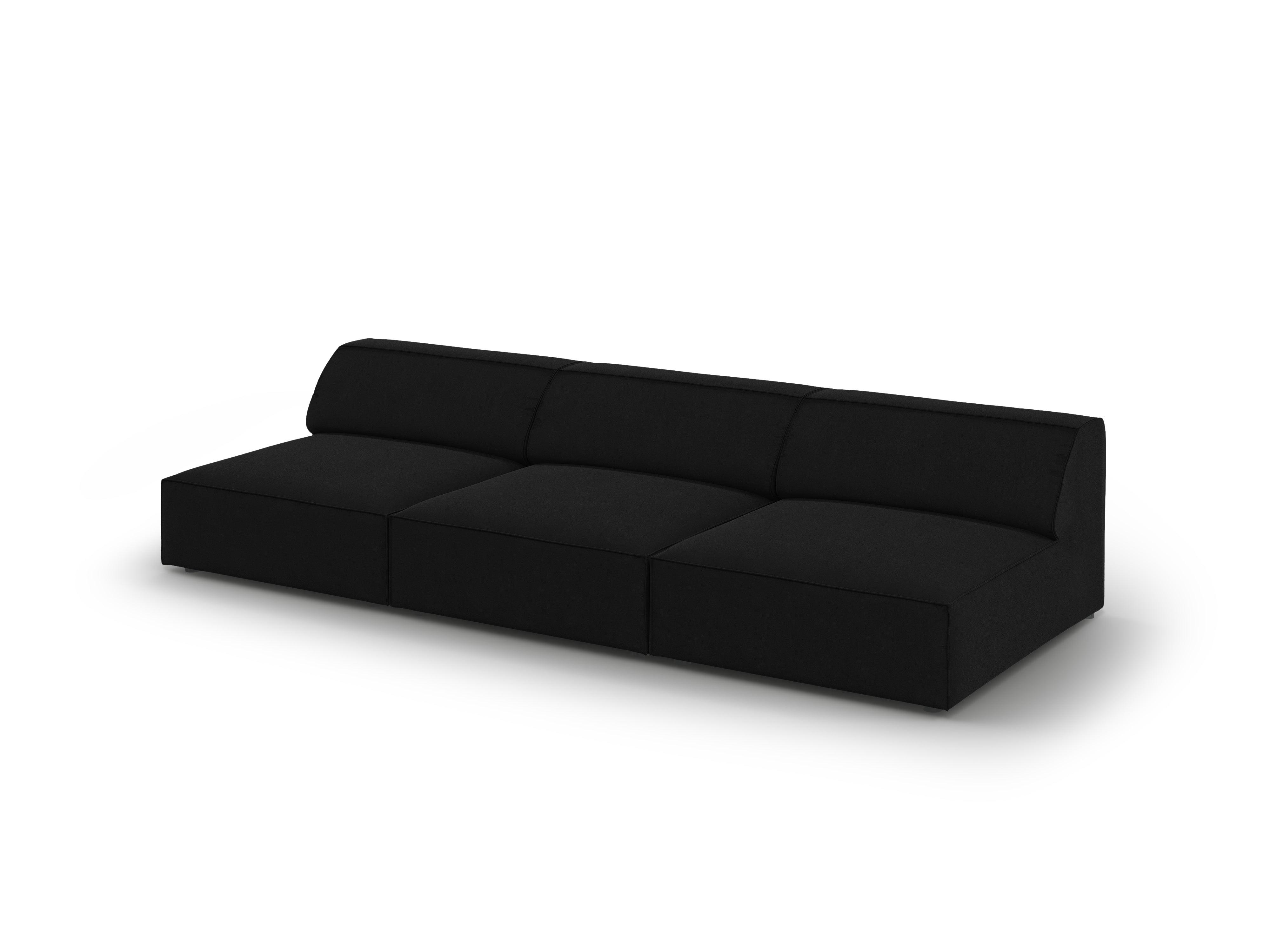 Sofa aksamitna 3-osobowa otwarta JODIE czarny Micadoni Eye on Design