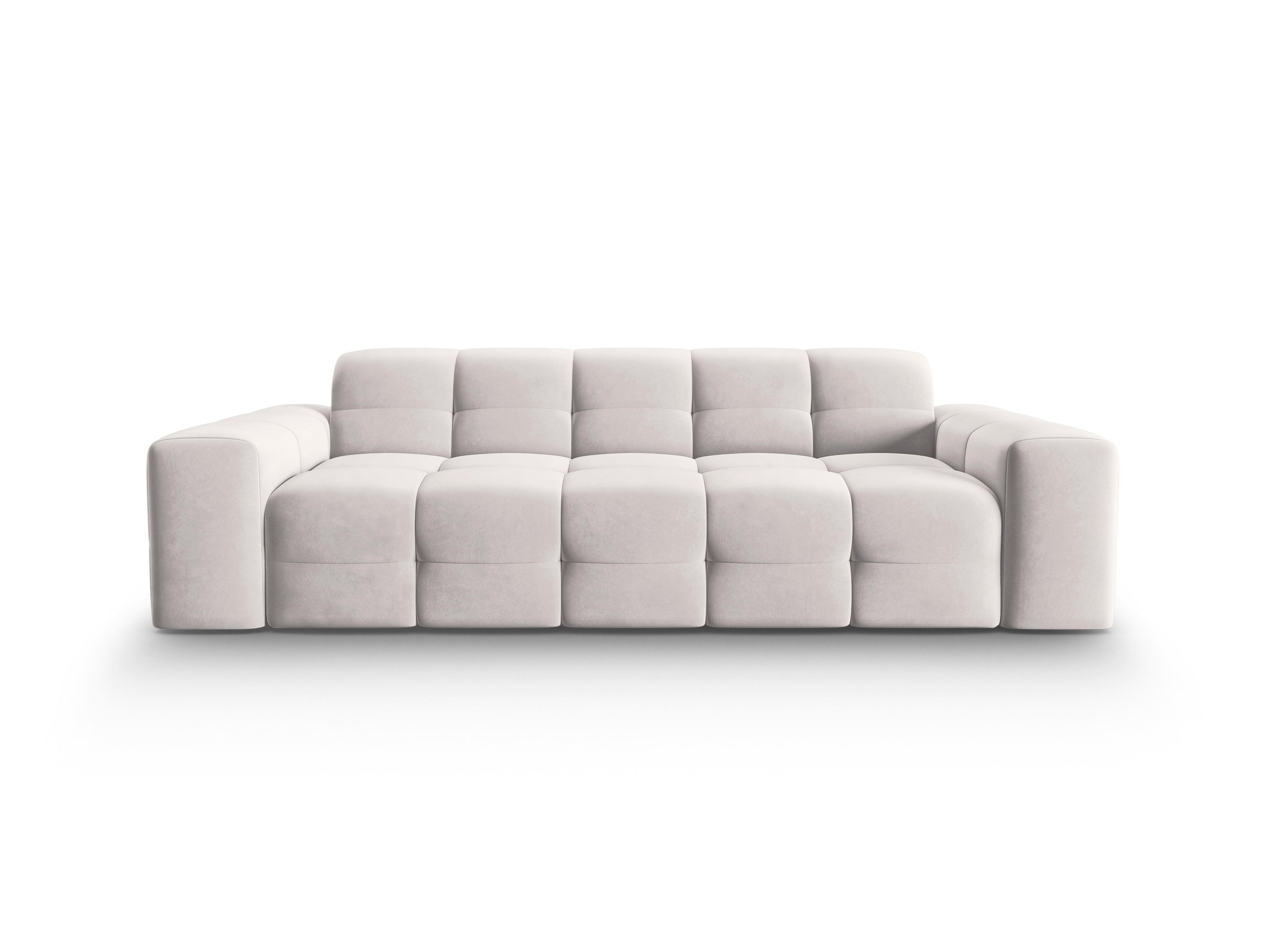 Sofa aksamitna 3-osobowa KENDAL jasnoszary Micadoni Eye on Design