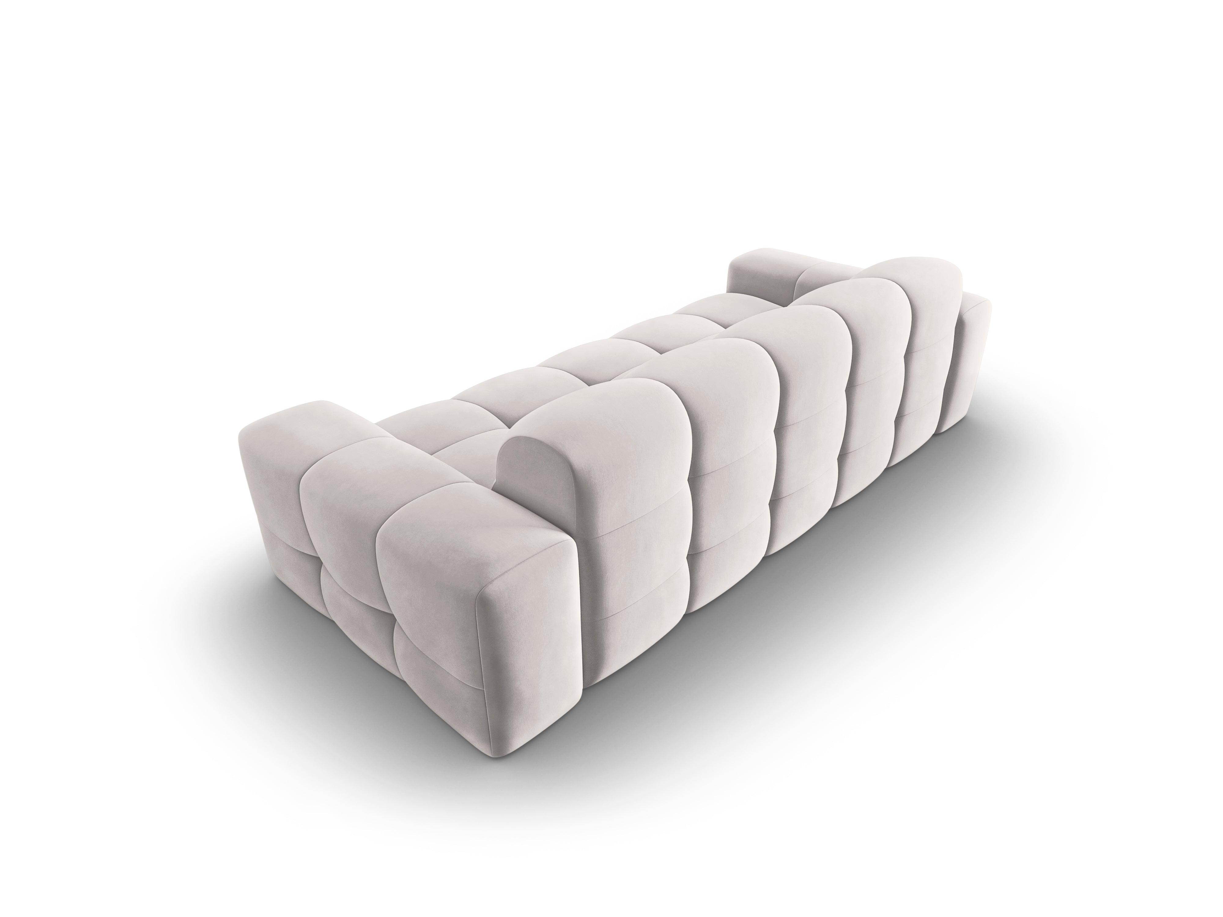 Sofa aksamitna 3-osobowa KENDAL jasnoszary Micadoni Eye on Design