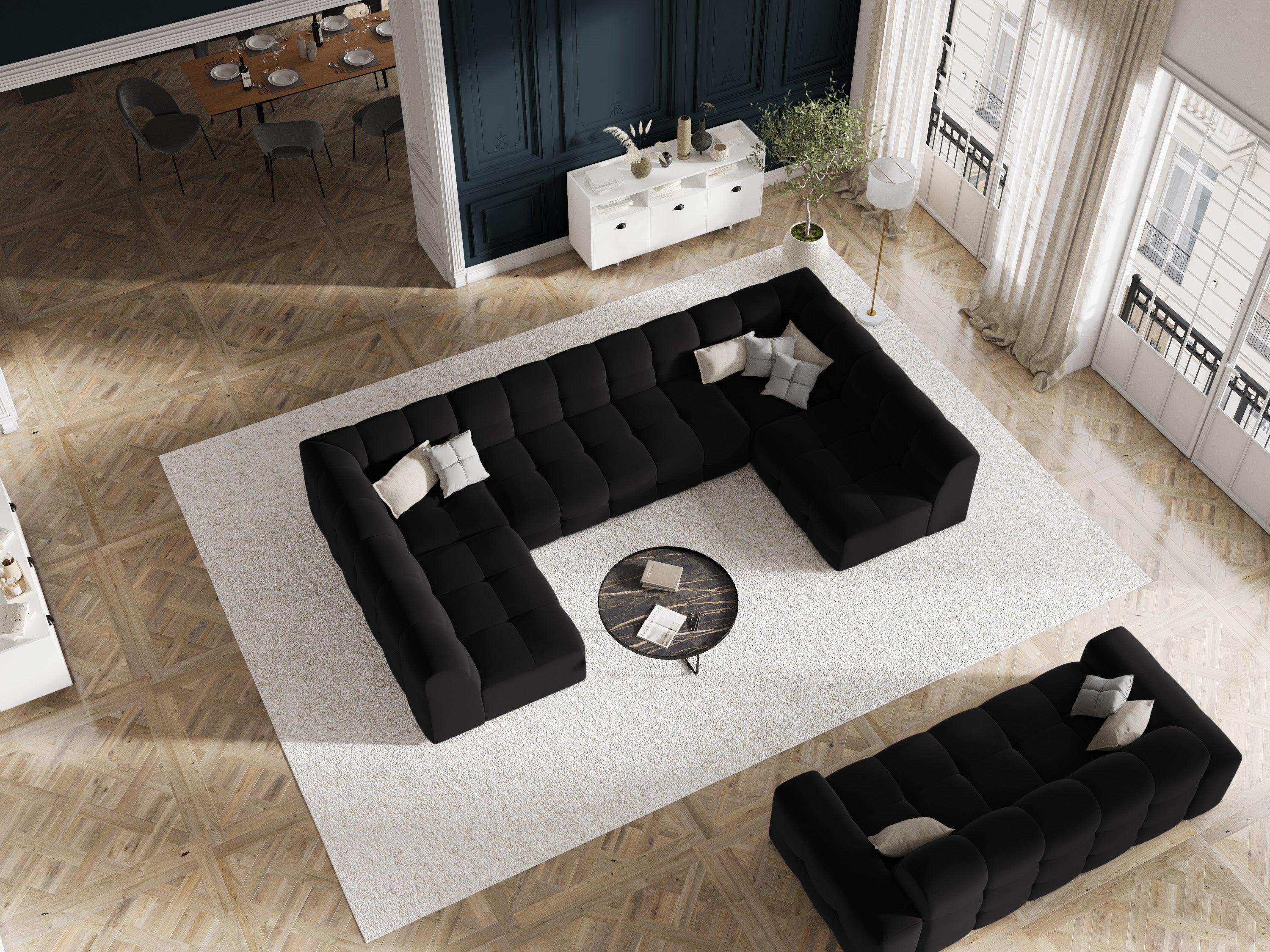 Sofa aksamitna 3-osobowa KENDAL czarny Micadoni Eye on Design