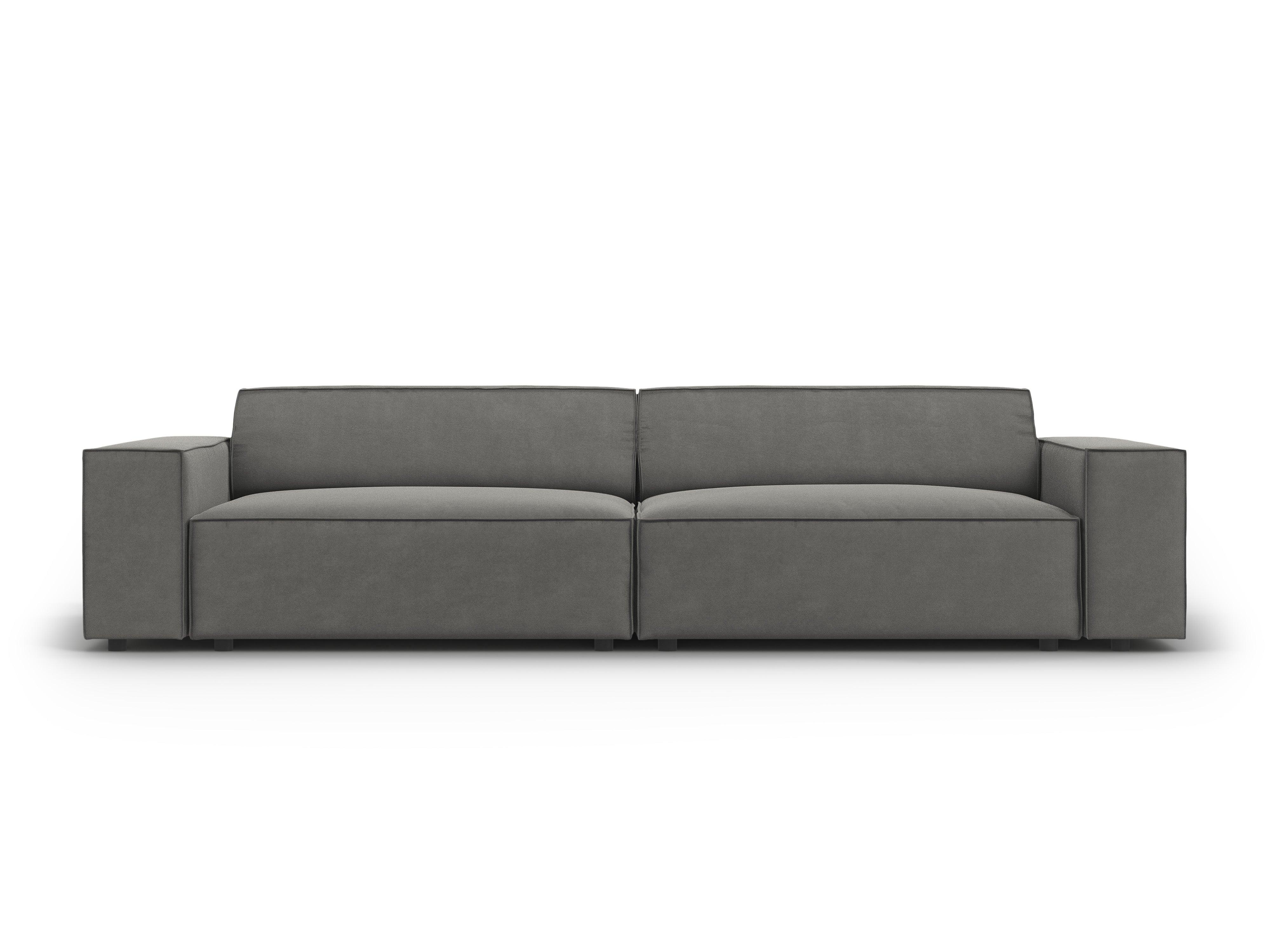 Sofa aksamitna 3-osobowa JODIE jasnoszary – Micadoni