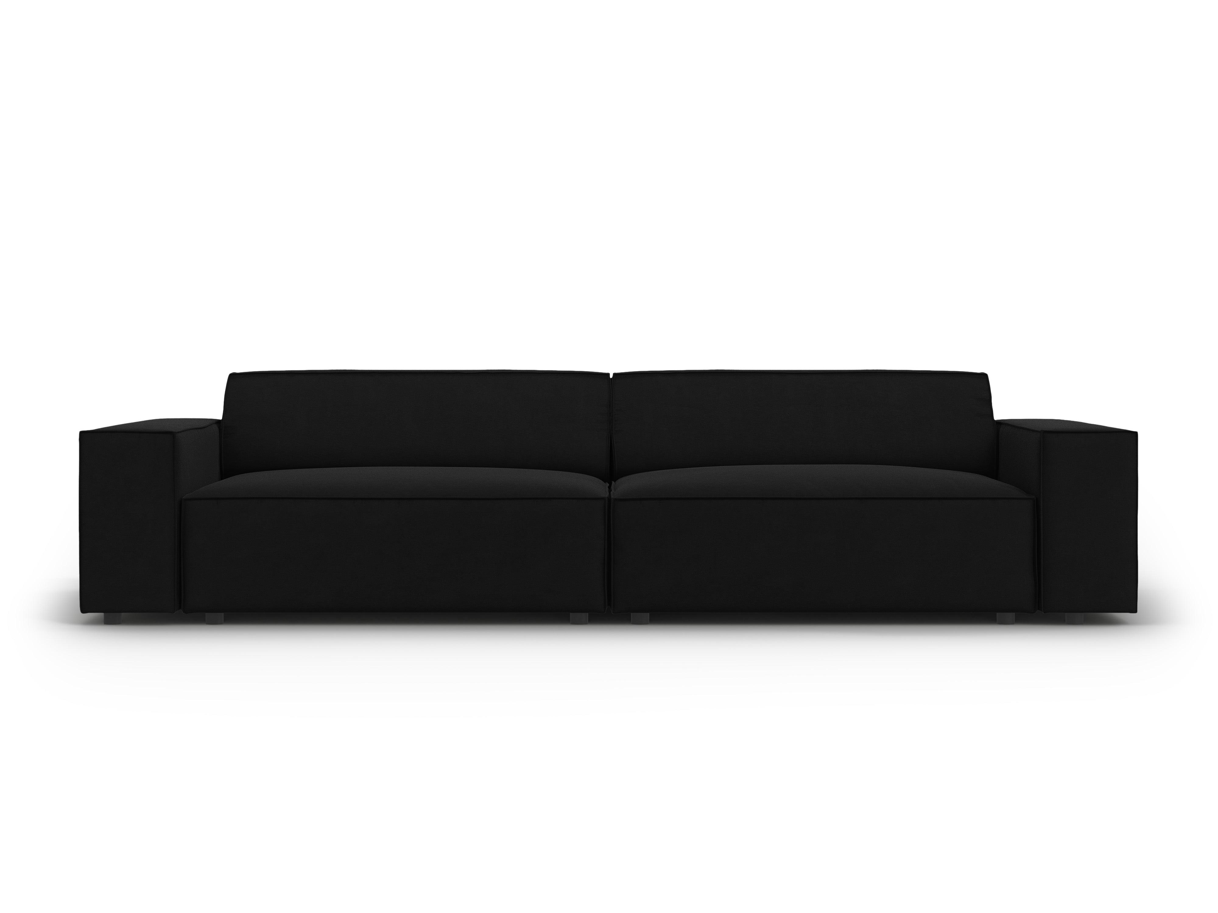 Sofa aksamitna 3-osobowa JODIE czarny – Micadoni