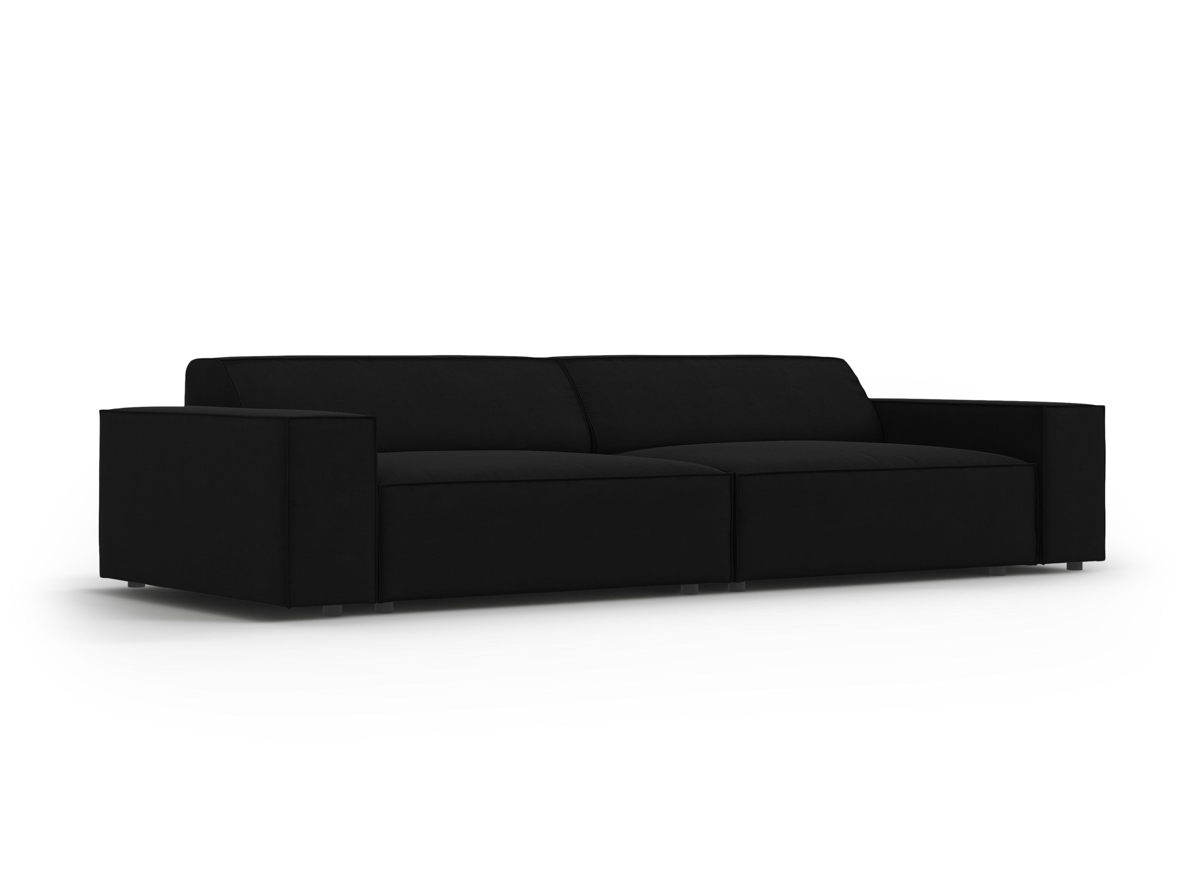 Sofa aksamitna 3-osobowa JODIE czarny – Micadoni