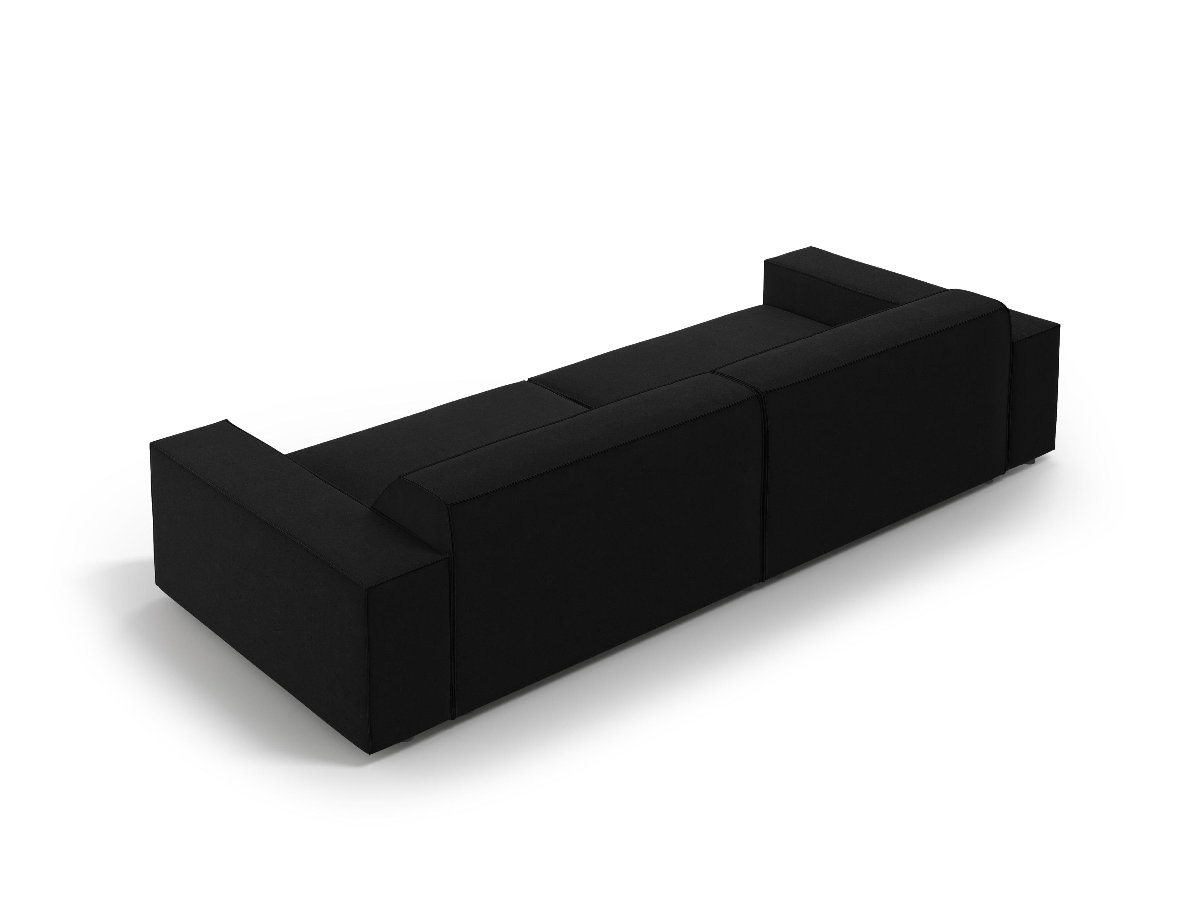 Sofa aksamitna 3-osobowa JODIE czarny – Micadoni