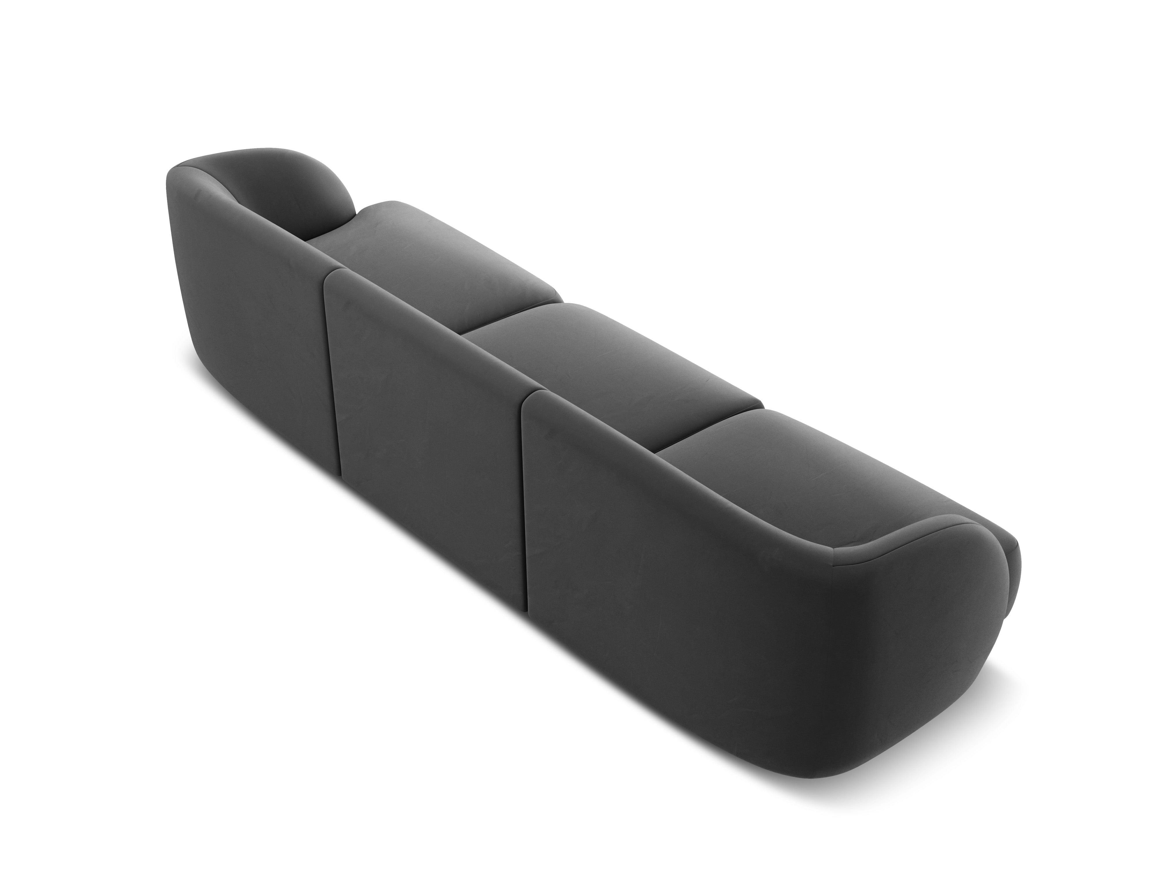 Sofa aksamitna 3-osobowa MILEY ciemnoszary – Micadoni