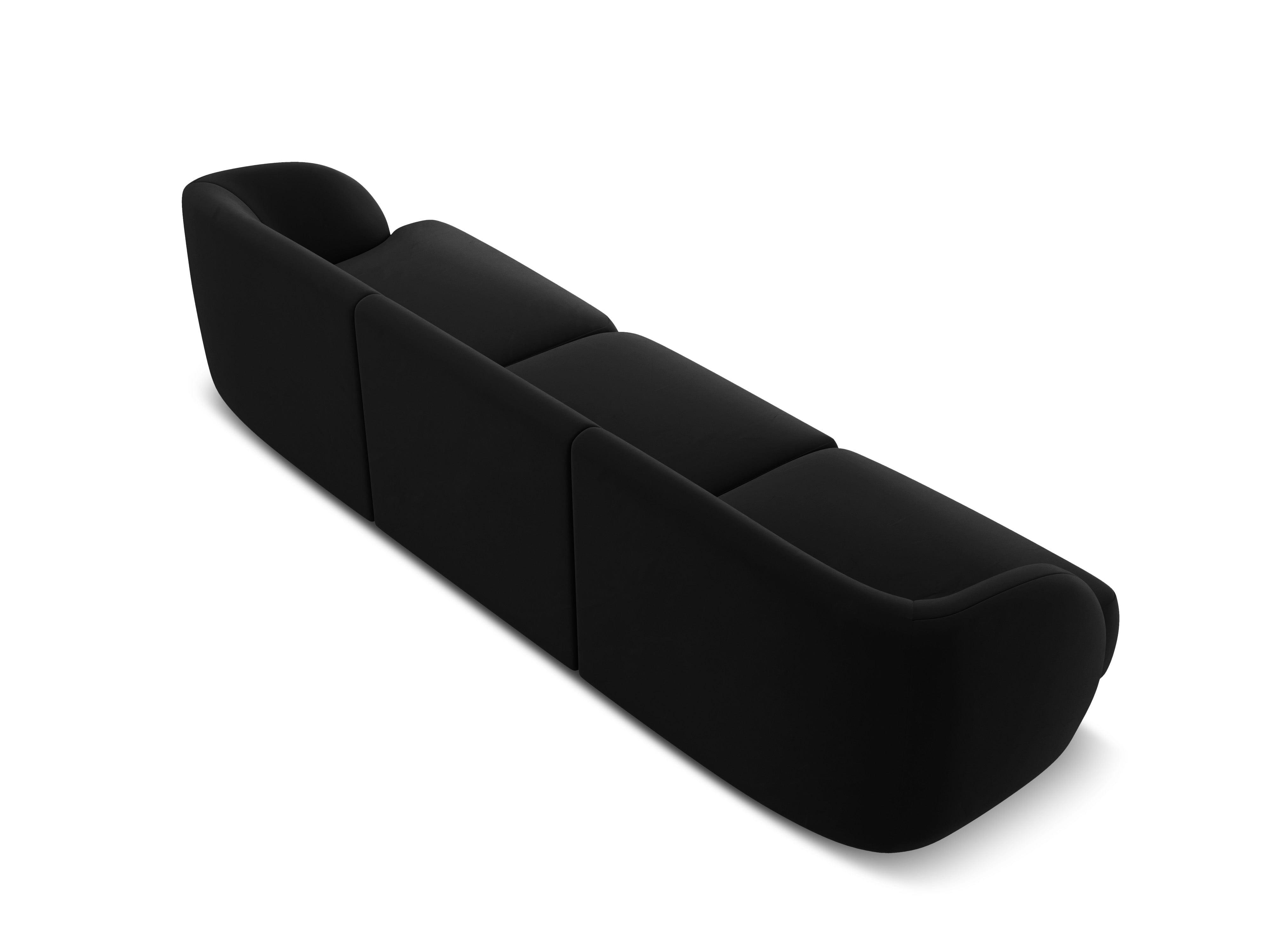 Sofa aksamitna 3-osobowa MILEY czarny – Micadoni