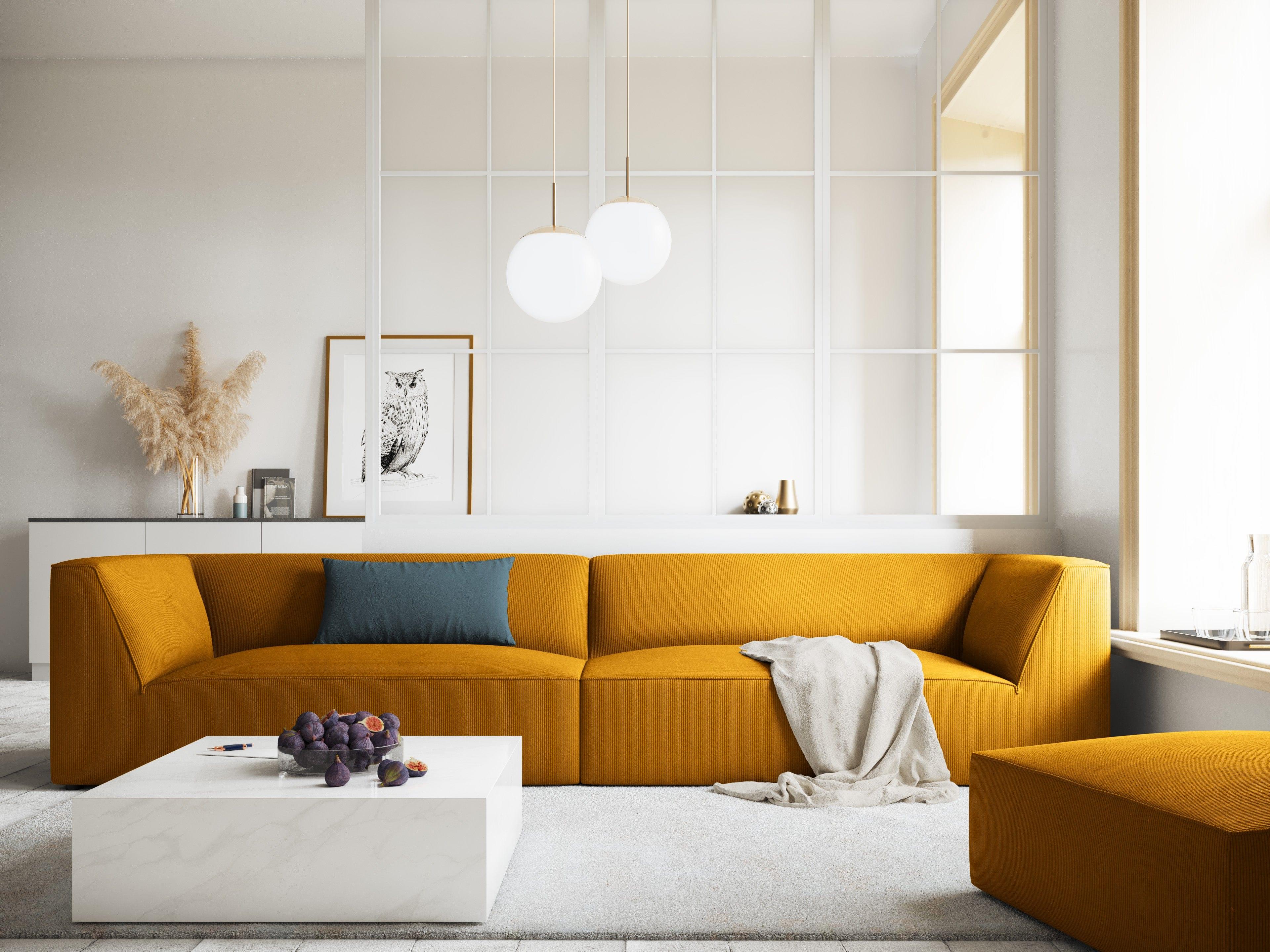 Puf sztruksowy RUBY żółty Micadoni Eye on Design