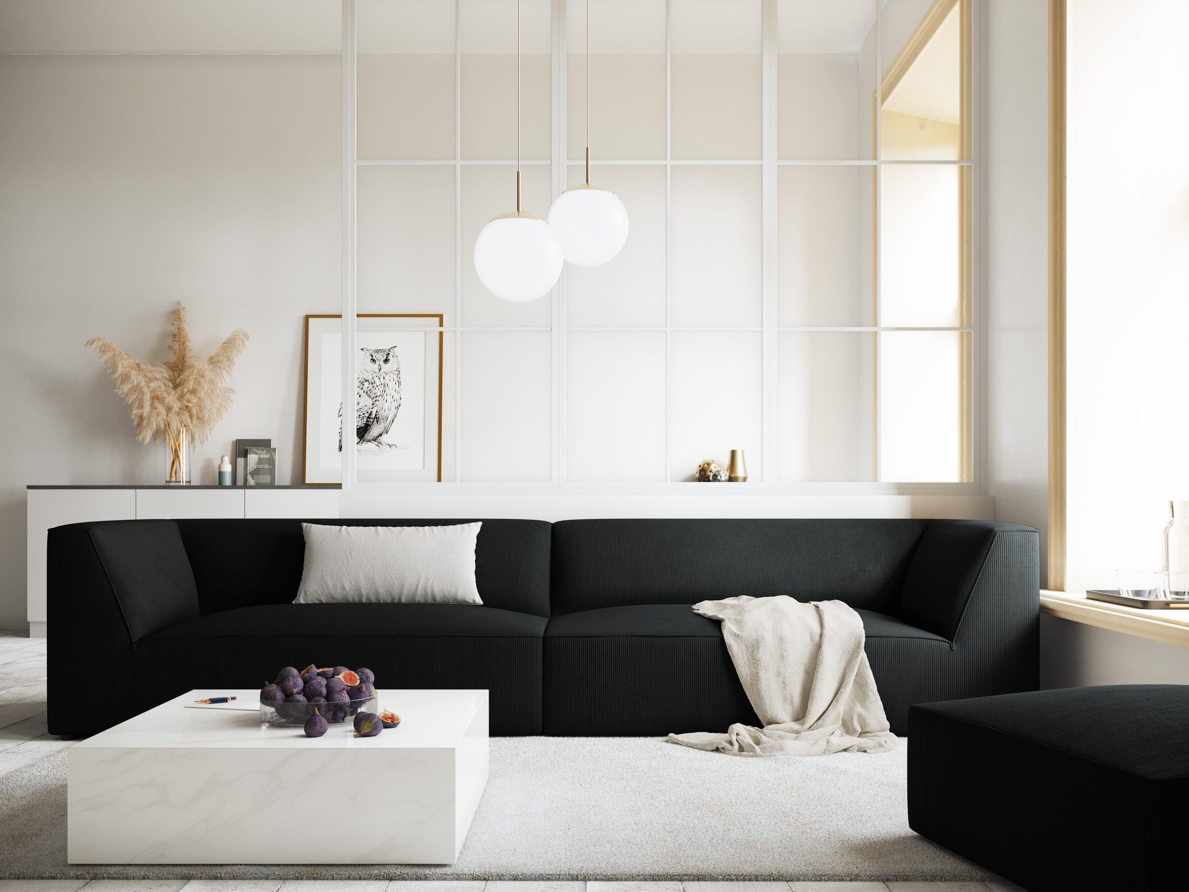 Sofa sztruksowa RUBY czarny Micadoni Eye on Design