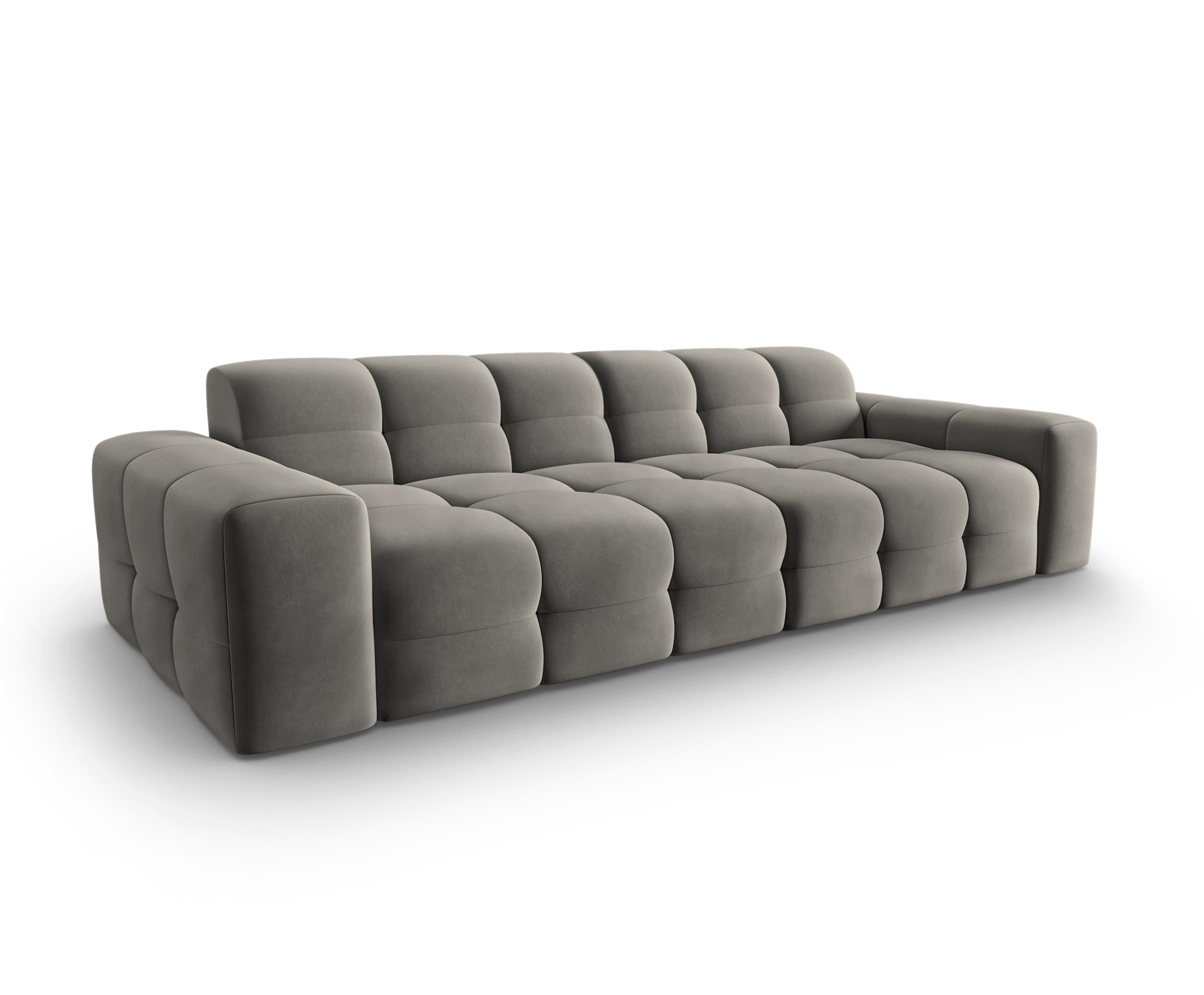 Sofa aksamitna 4-osobowa KENDAL szary Micadoni Eye on Design