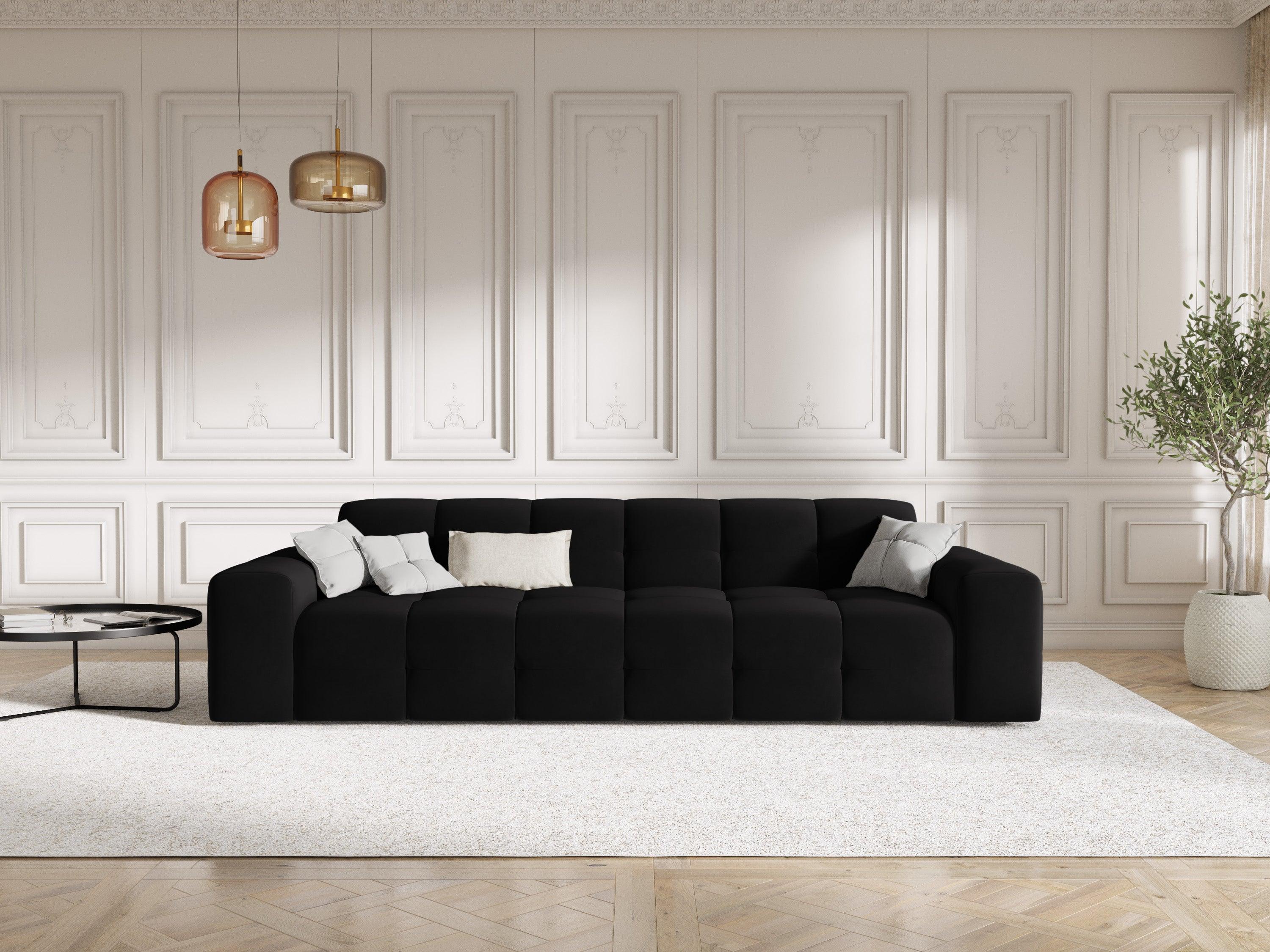 Sofa aksamitna 4-osobowa KENDAL czarny Micadoni Eye on Design