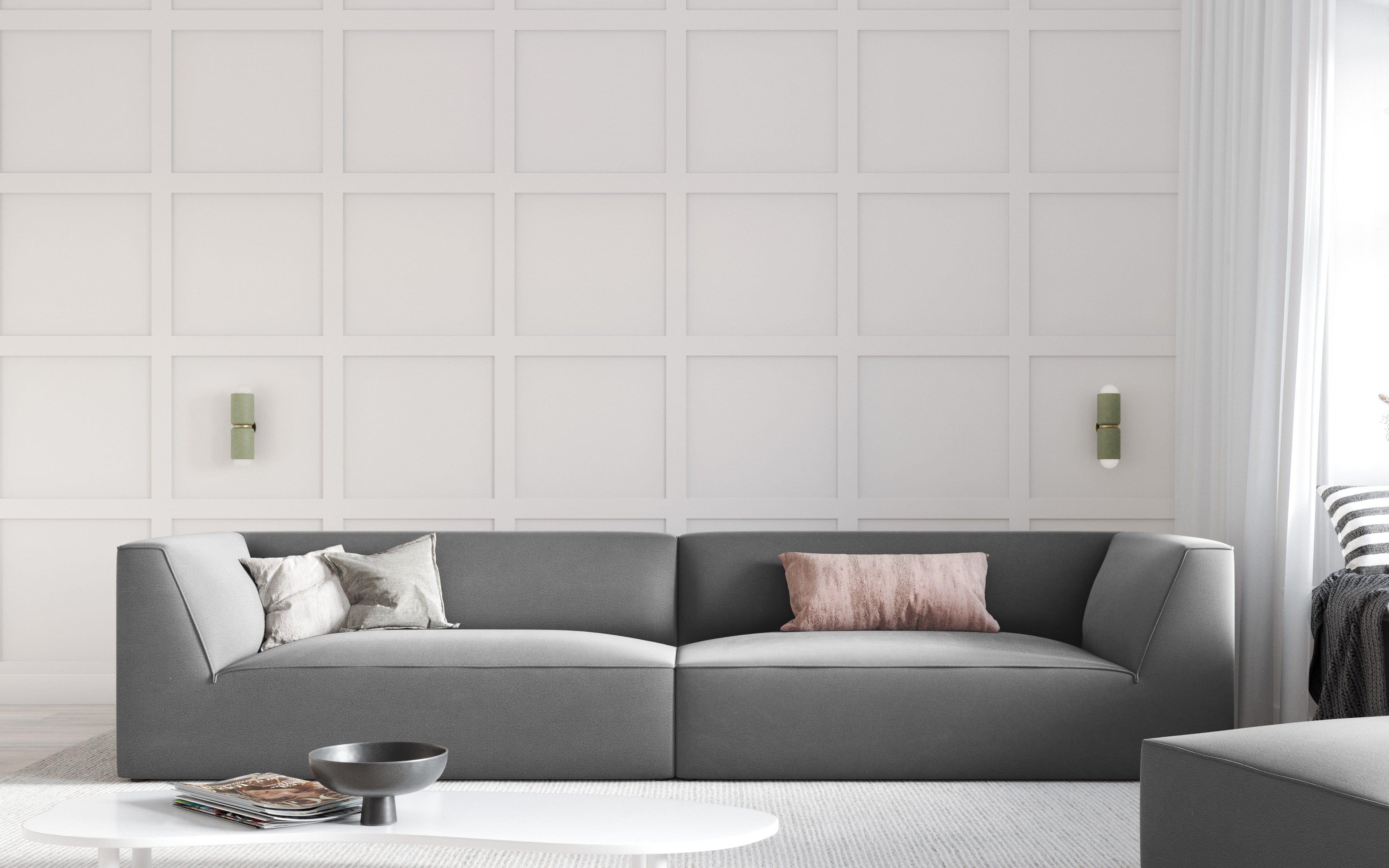 Sofa aksamitna RUBY szary – Micadoni