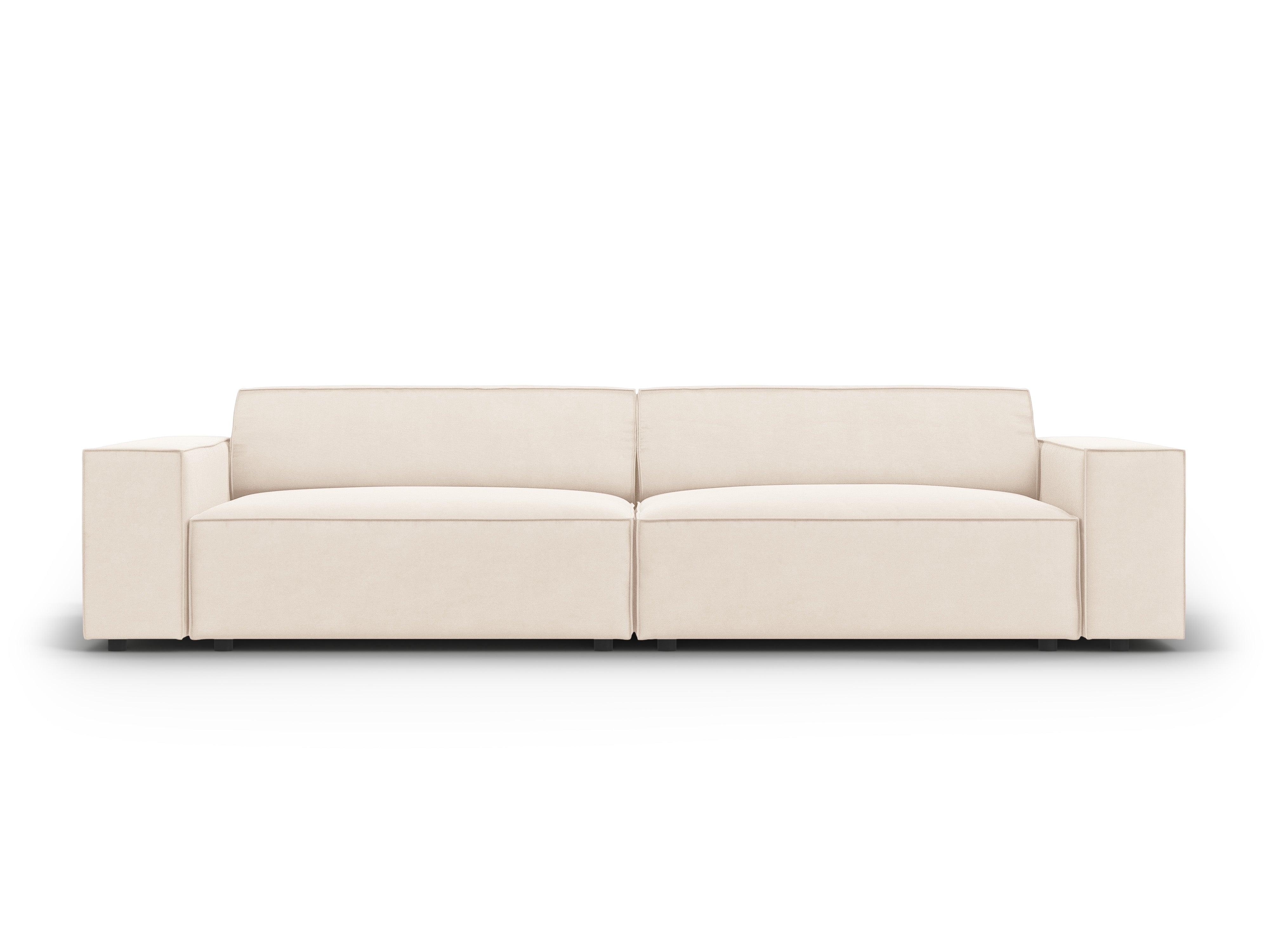 Sofa aksamitna 4-osobowa JODIE jasnobeżowy – Micadoni