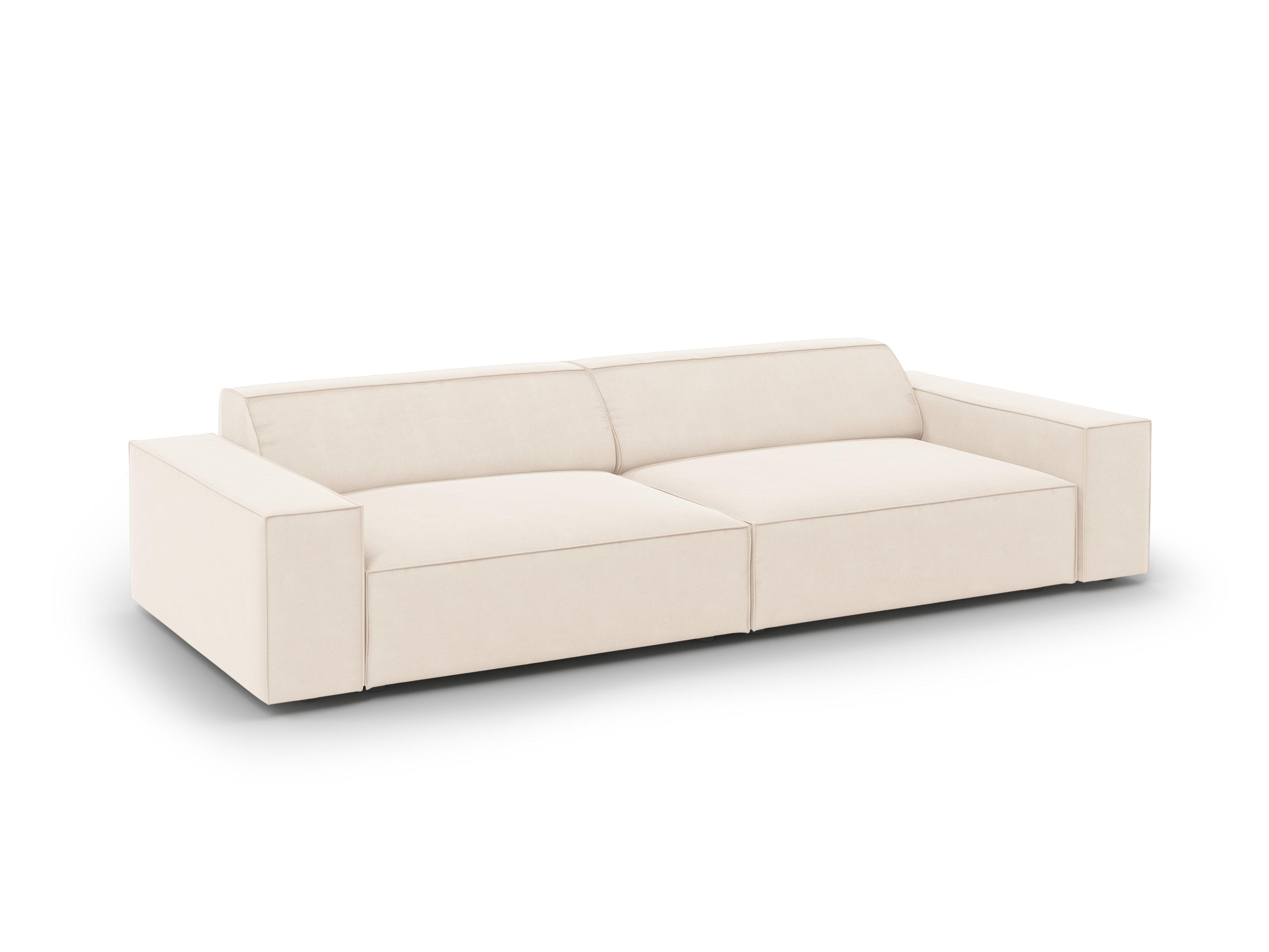 Sofa aksamitna 4-osobowa JODIE jasnobeżowy – Micadoni