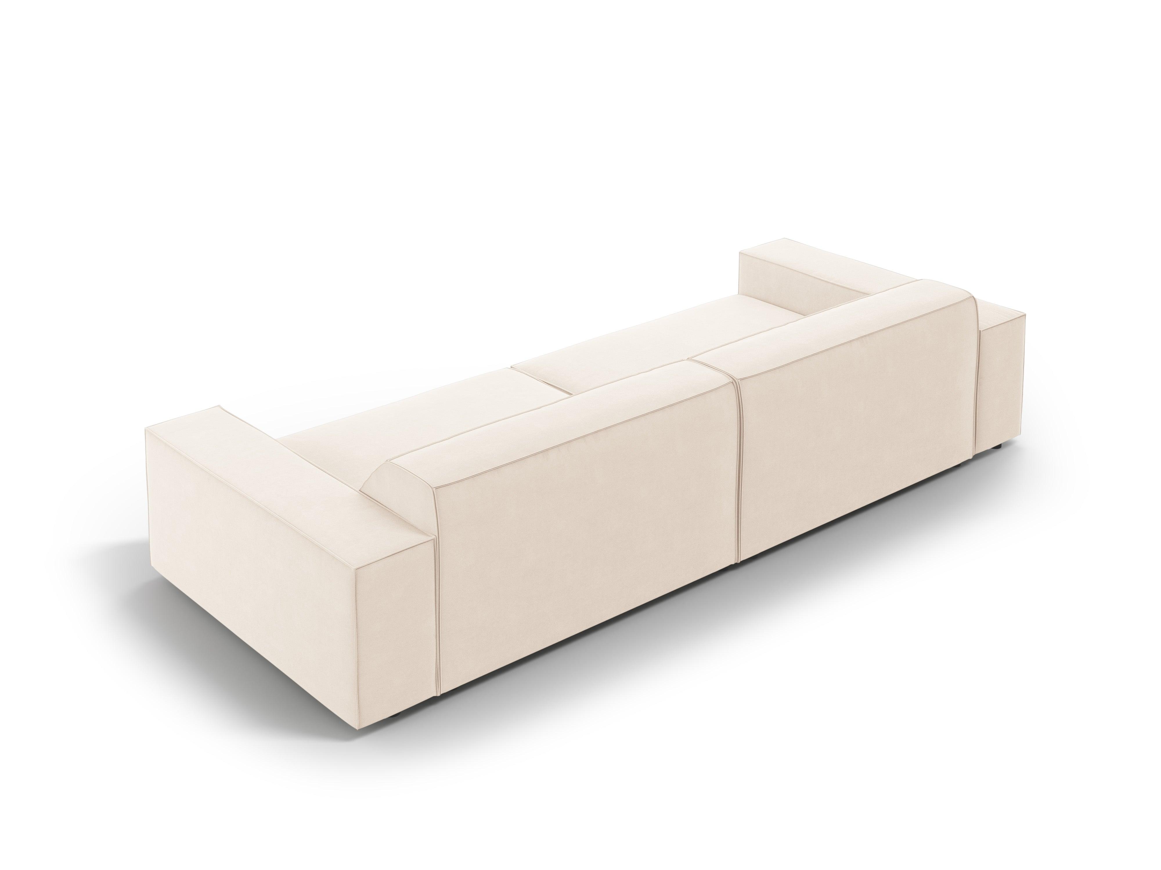 Sofa aksamitna 4-osobowa JODIE jasnobeżowy – Micadoni