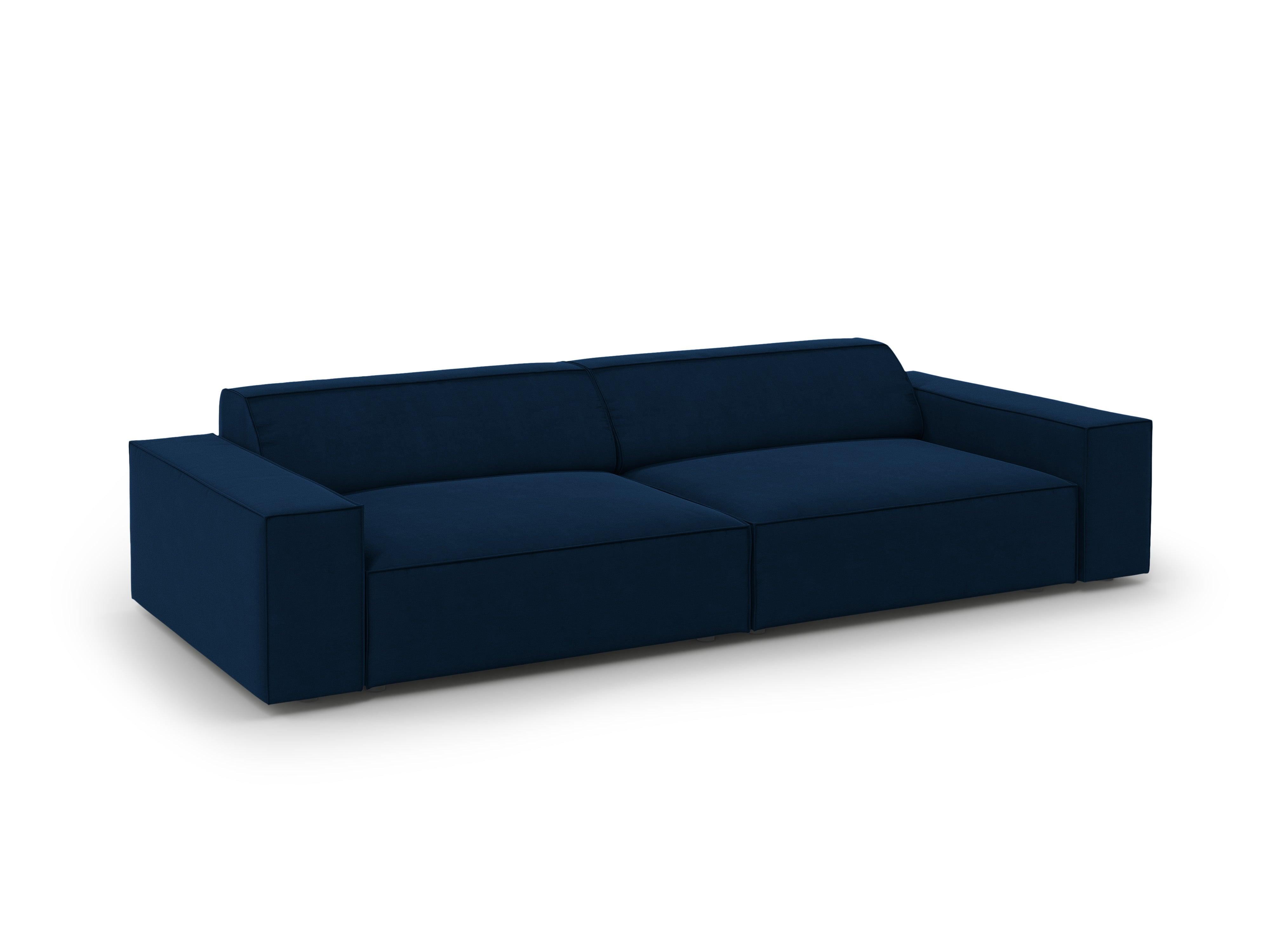 Sofa aksamitna 4-osobowa JODIE granat królewski – Micadoni