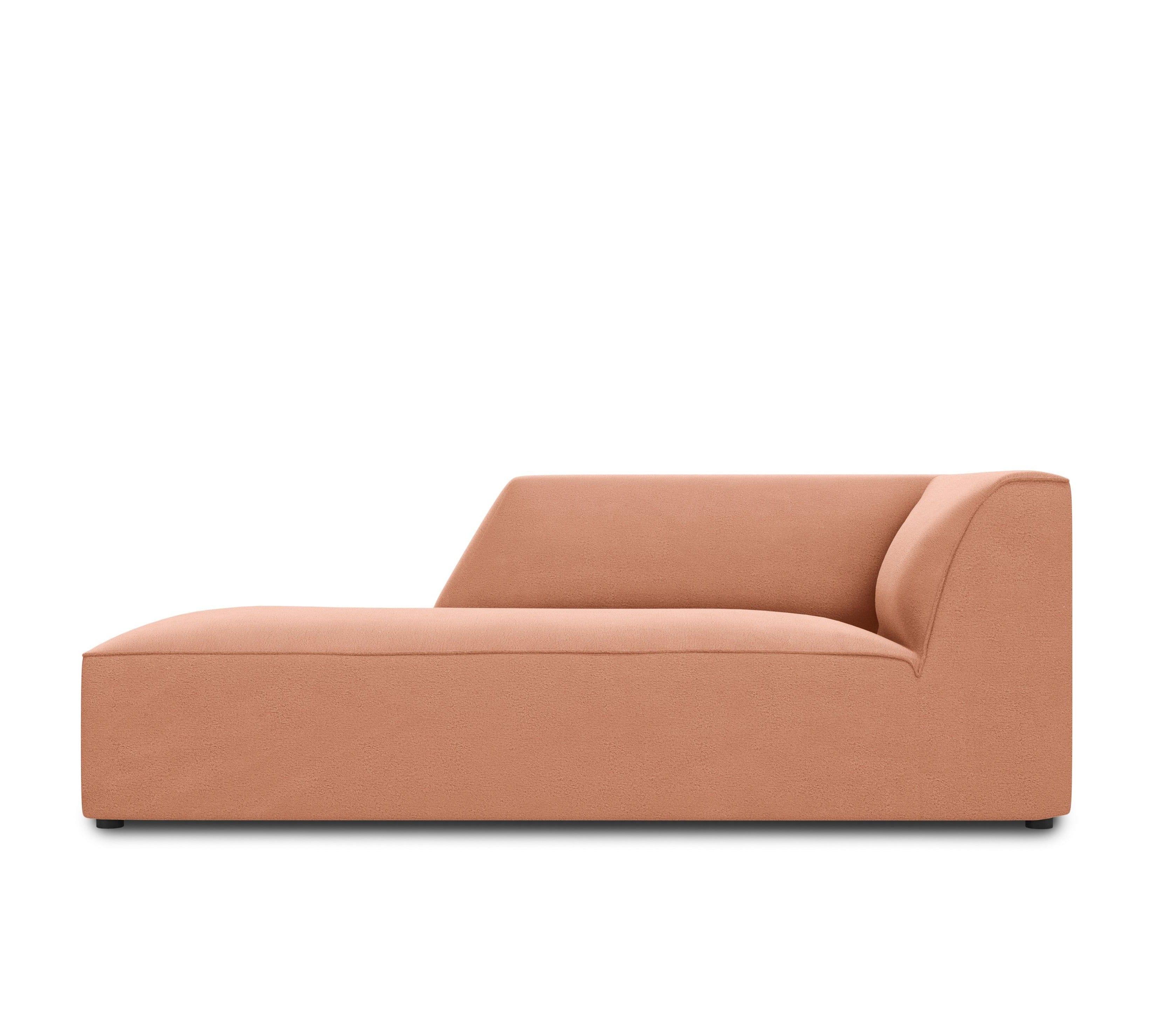 Szezlong aksamitny lewostronny RUBY łososiowy Micadoni Eye on Design