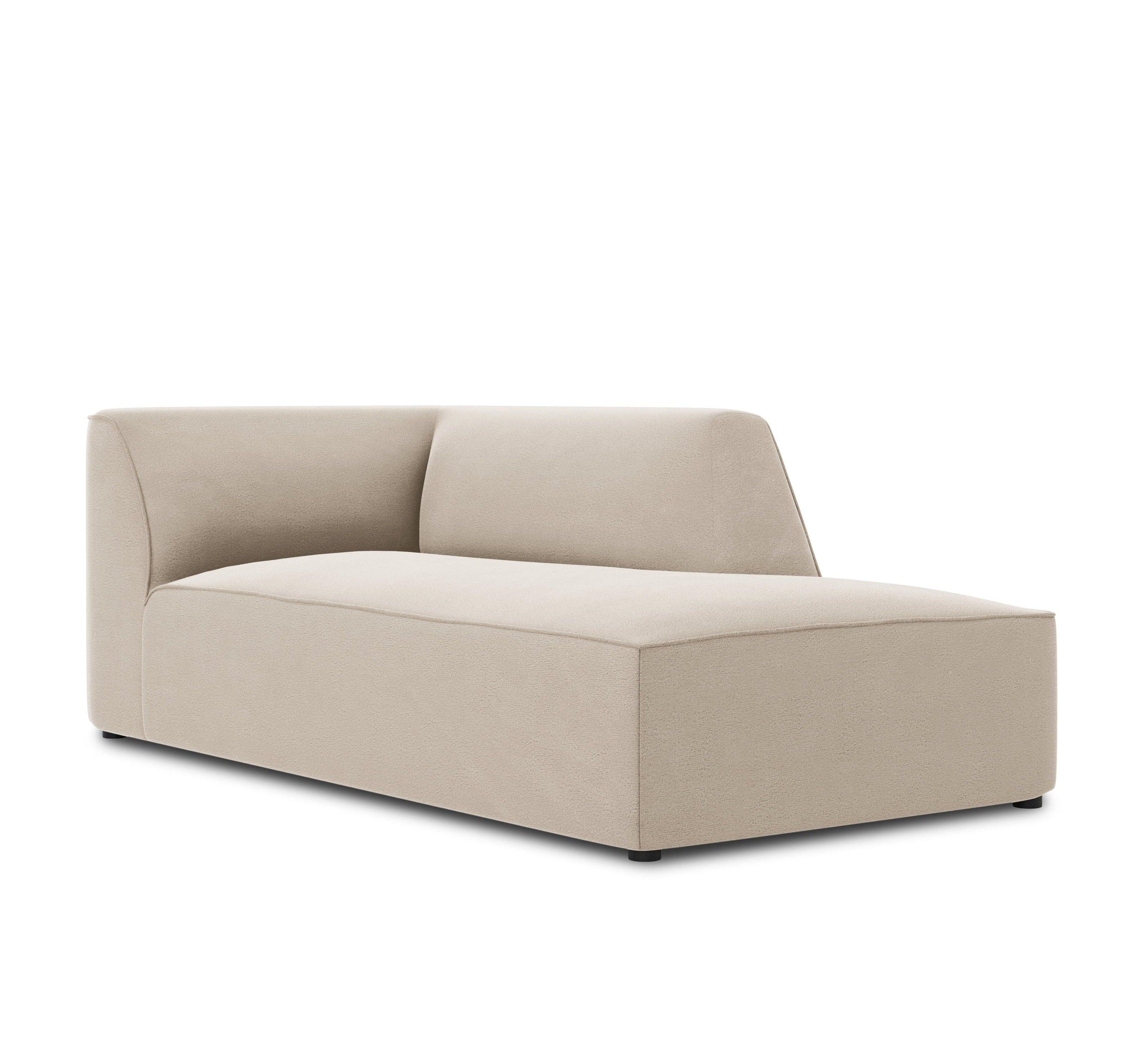 Szezlong aksamitny prawostronny RUBY beżowy Micadoni Eye on Design