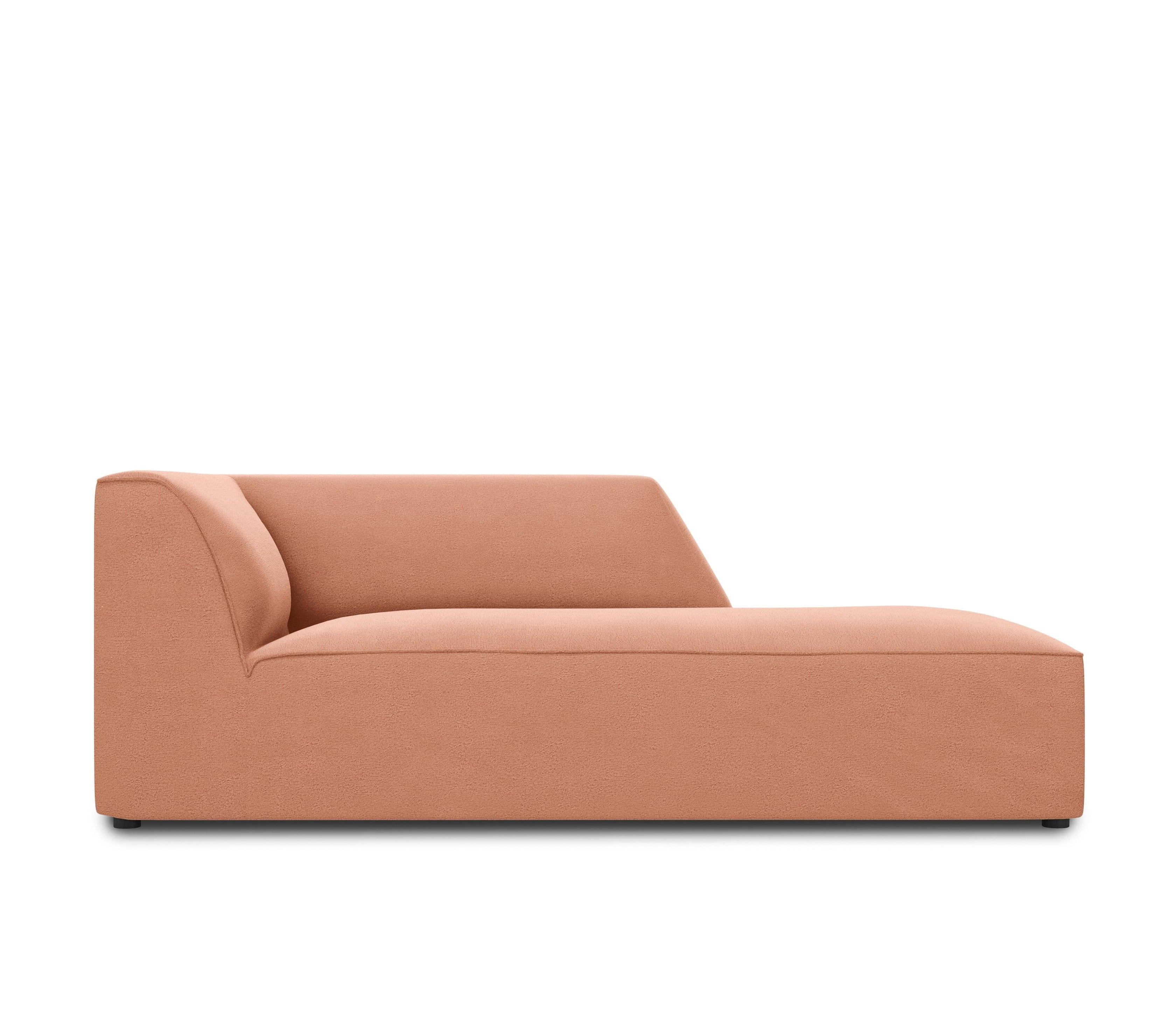 Szezlong aksamitny prawostronny RUBY łososiowy Micadoni Eye on Design