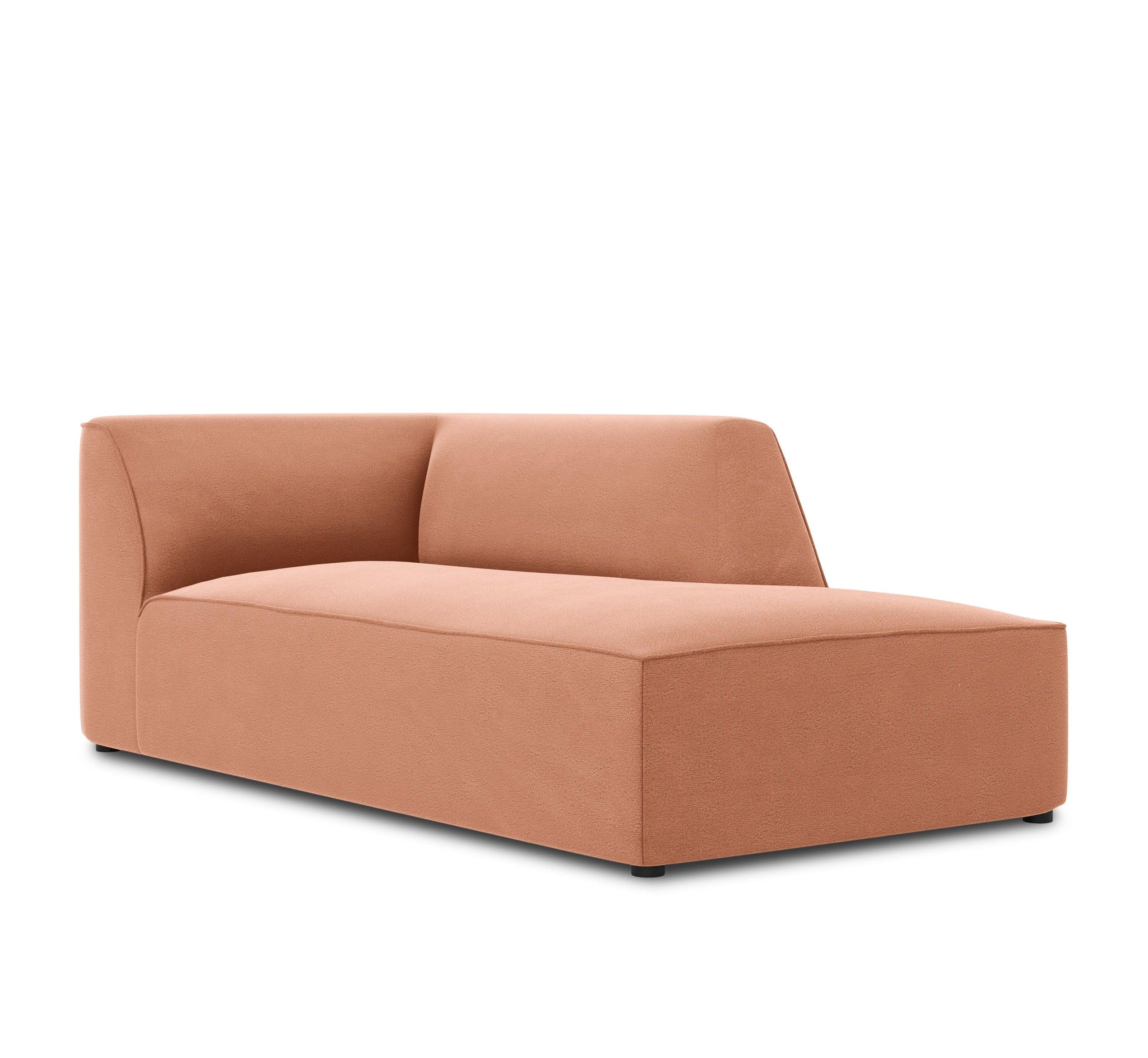 Szezlong aksamitny prawostronny RUBY łososiowy Micadoni Eye on Design