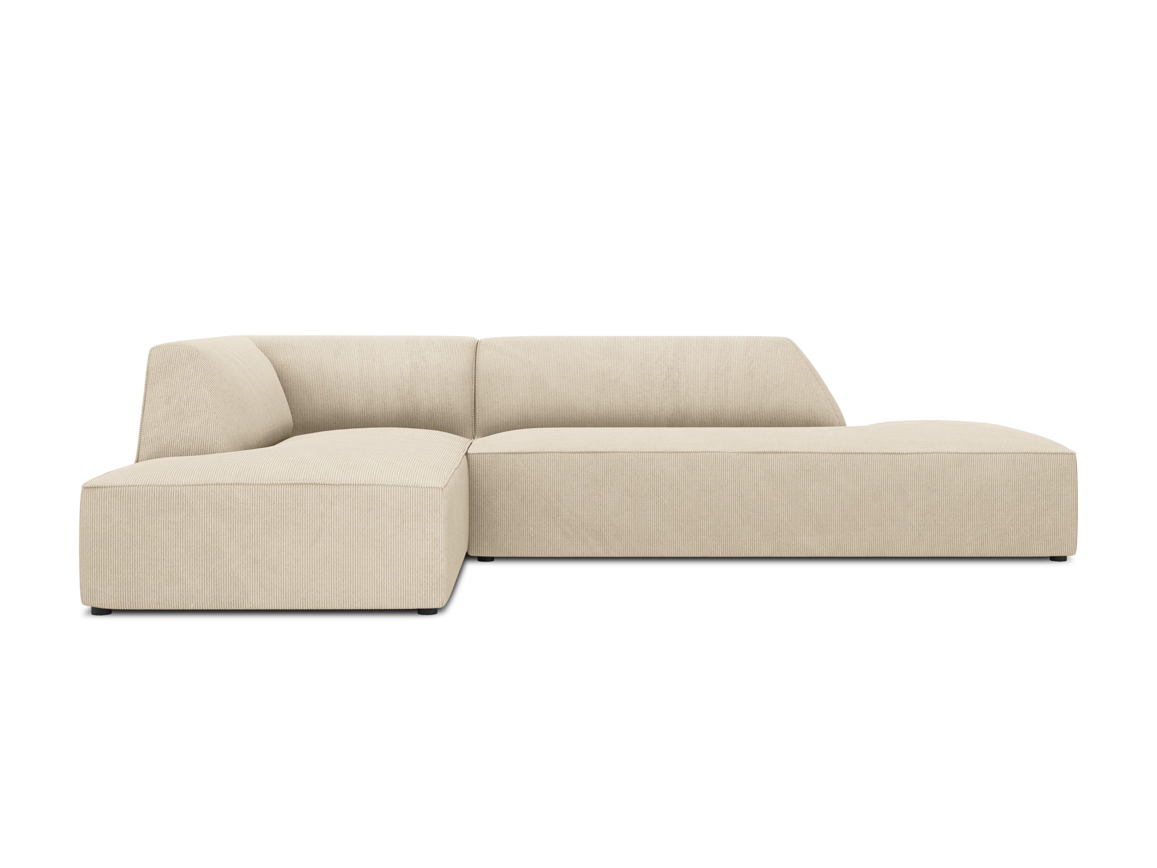 Sofa narożna sztruksowa lewostronna RUBY beżowy Micadoni Eye on Design
