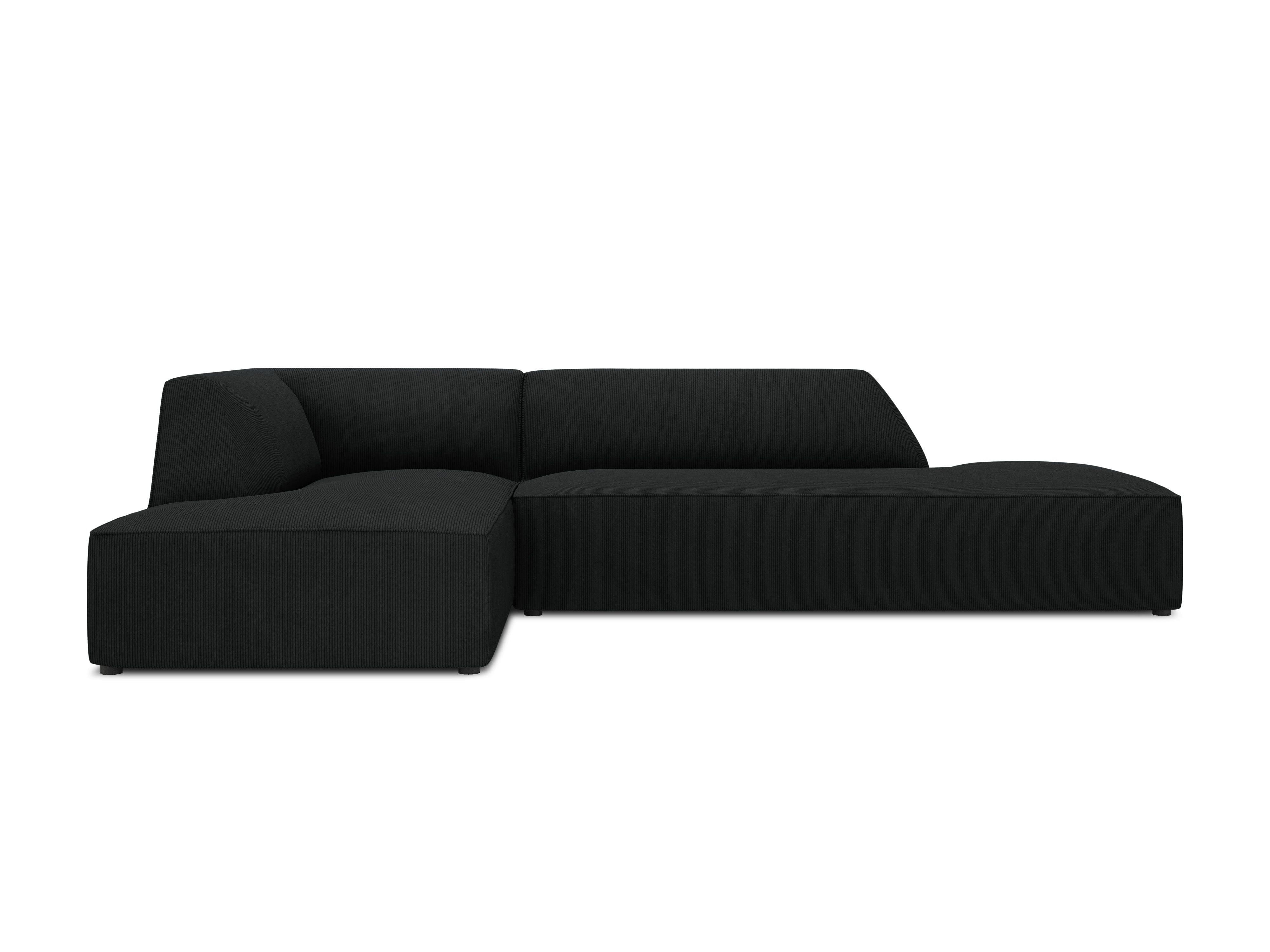 Sofa narożna sztruksowa lewostronna RUBY czarny Micadoni Eye on Design