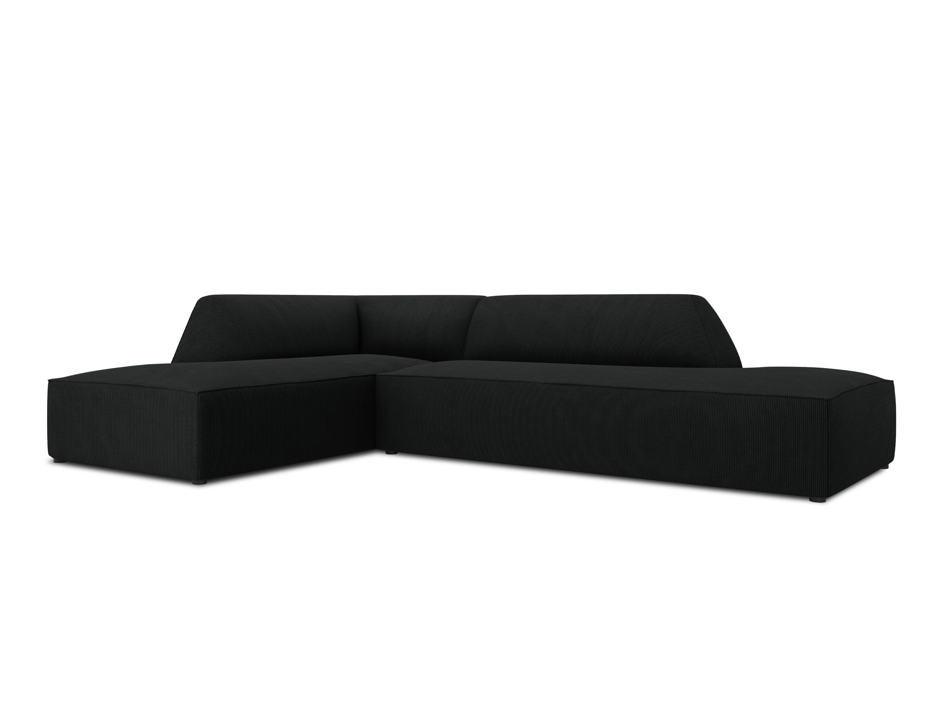 Sofa narożna sztruksowa lewostronna RUBY czarny Micadoni Eye on Design